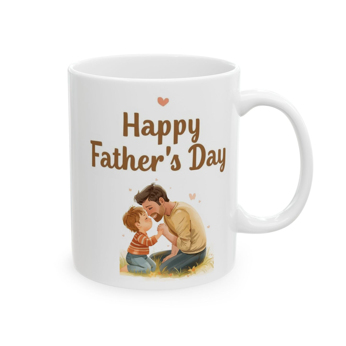 Father's Day Ceramic Mug – Cute Dad Cartoon Coffee Cup (11oz & 15oz)