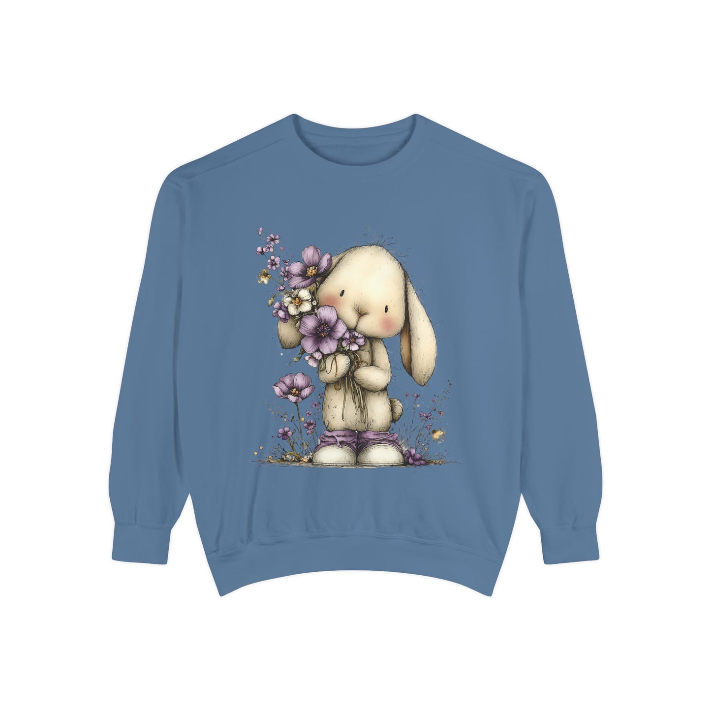 Bunny with Purple Flowers Sweatshirt