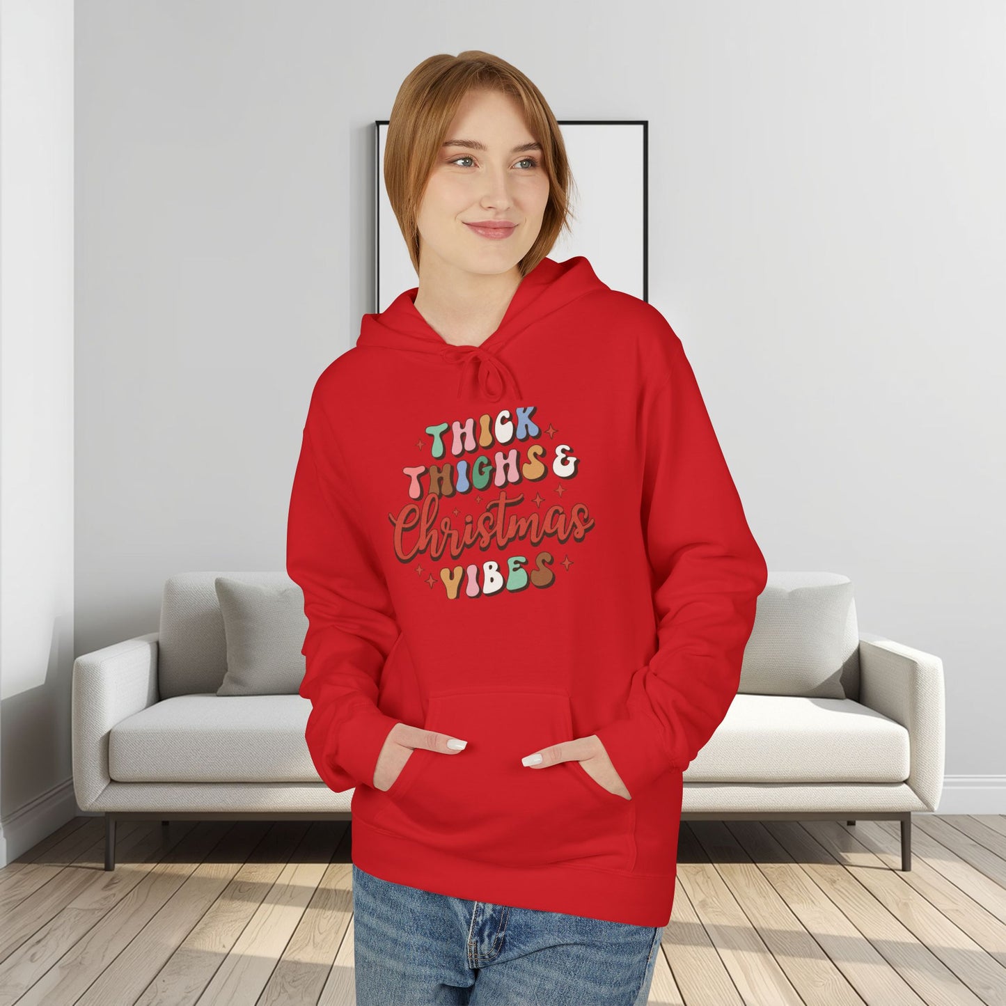 Christmas Vibes Hoodie — "Thick Things Christmas Vibes" Festive Holiday Pullover