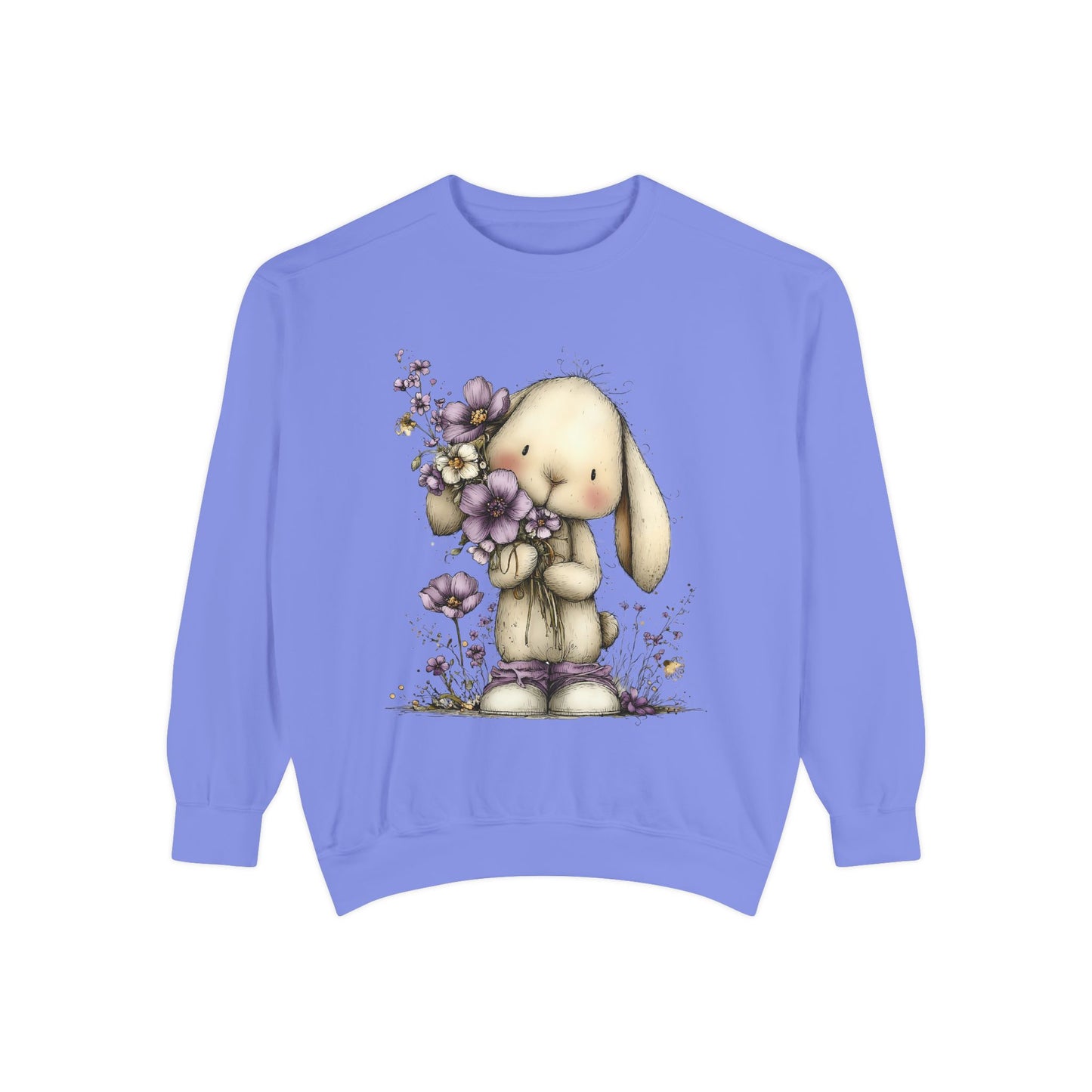 Bunny with Purple Flowers Sweatshirt