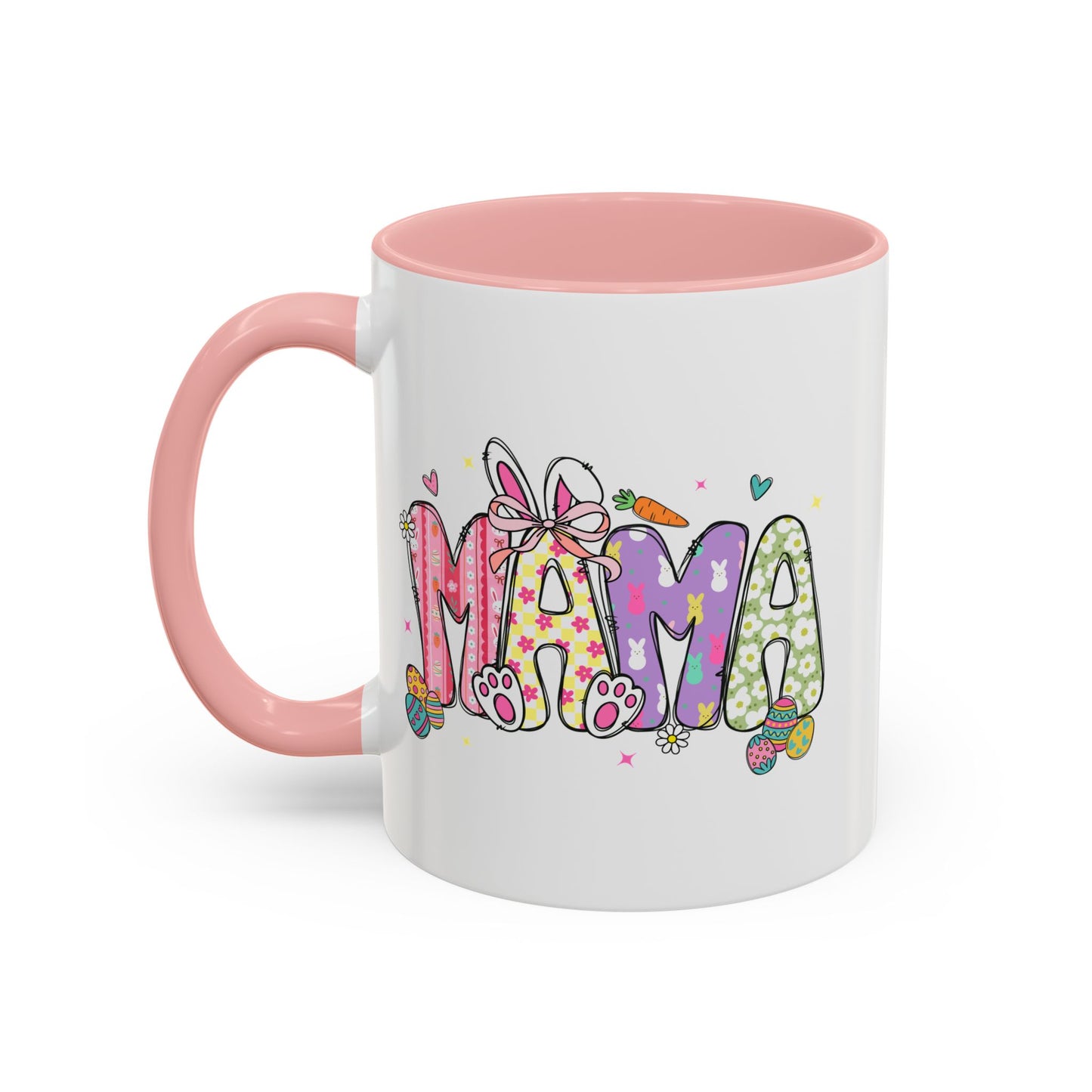 Cute Pastel Bunny & Floral Accent  Mug (11/15oz)