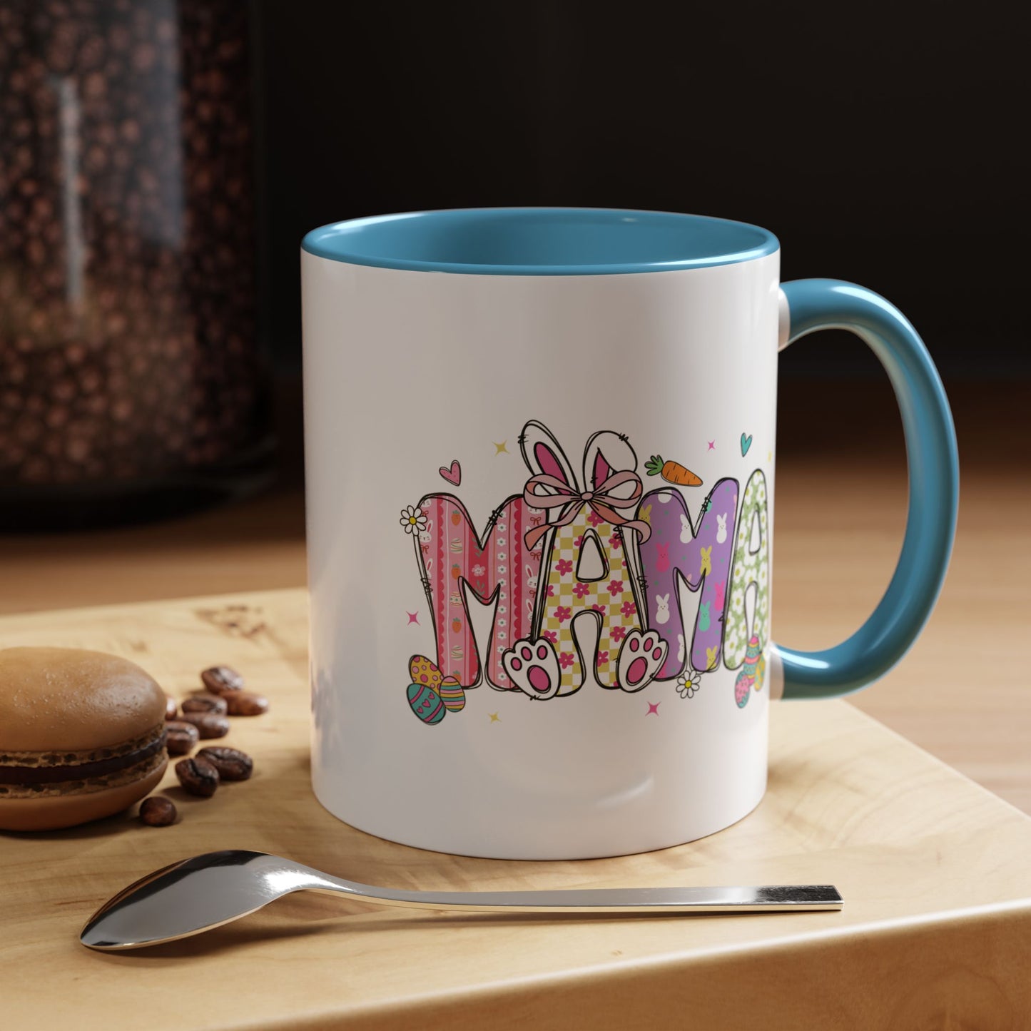 Cute Pastel Bunny & Floral Accent  Mug (11/15oz)