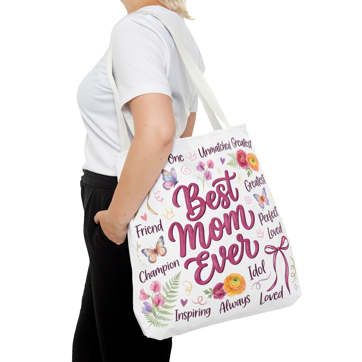 Best Mom Ever Tote Bag — Floral Mother's Day Gift Tote
