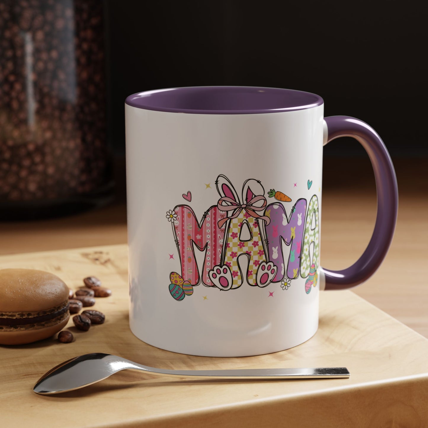 Cute Pastel Bunny & Floral Accent  Mug (11/15oz)