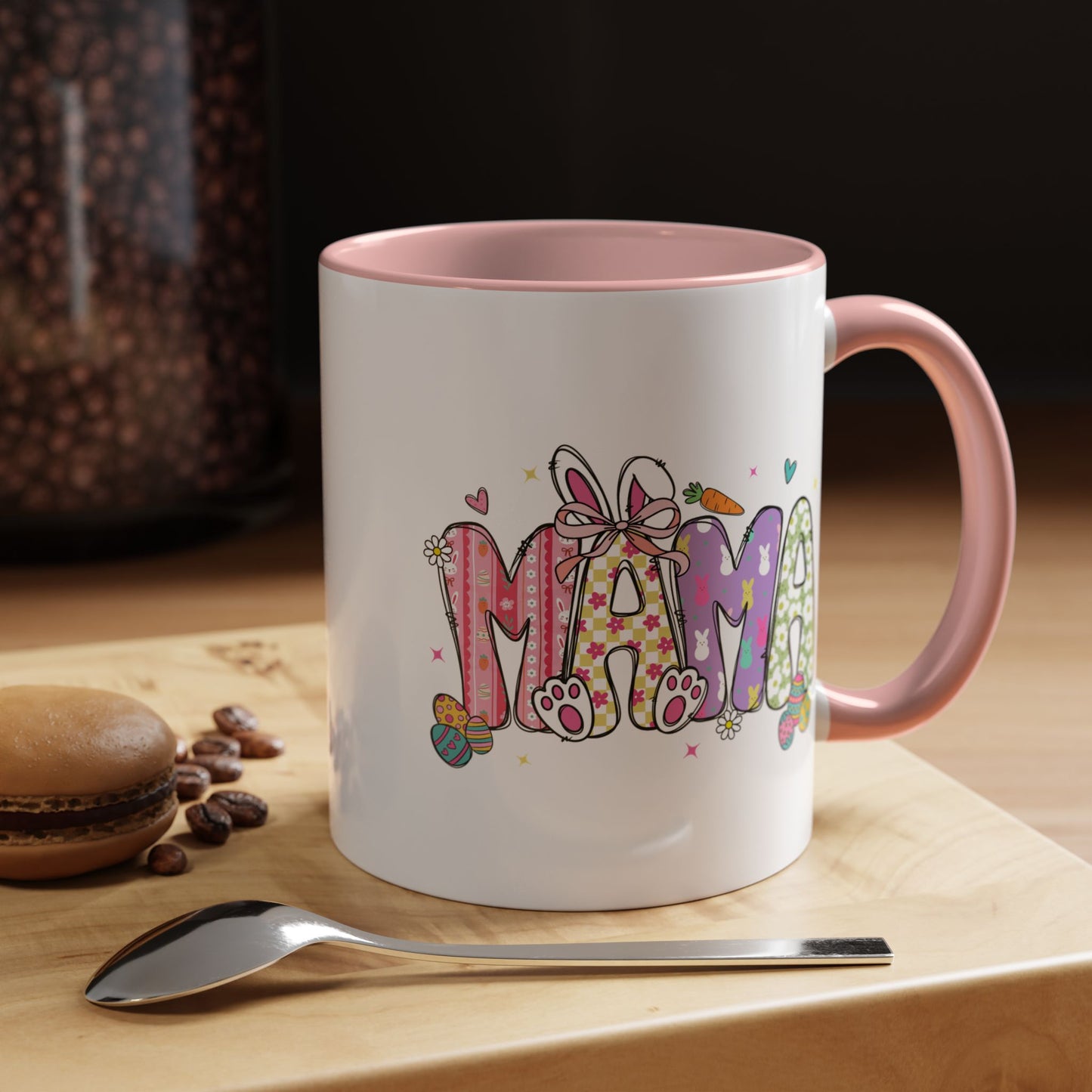 Cute Pastel Bunny & Floral Accent  Mug (11/15oz)