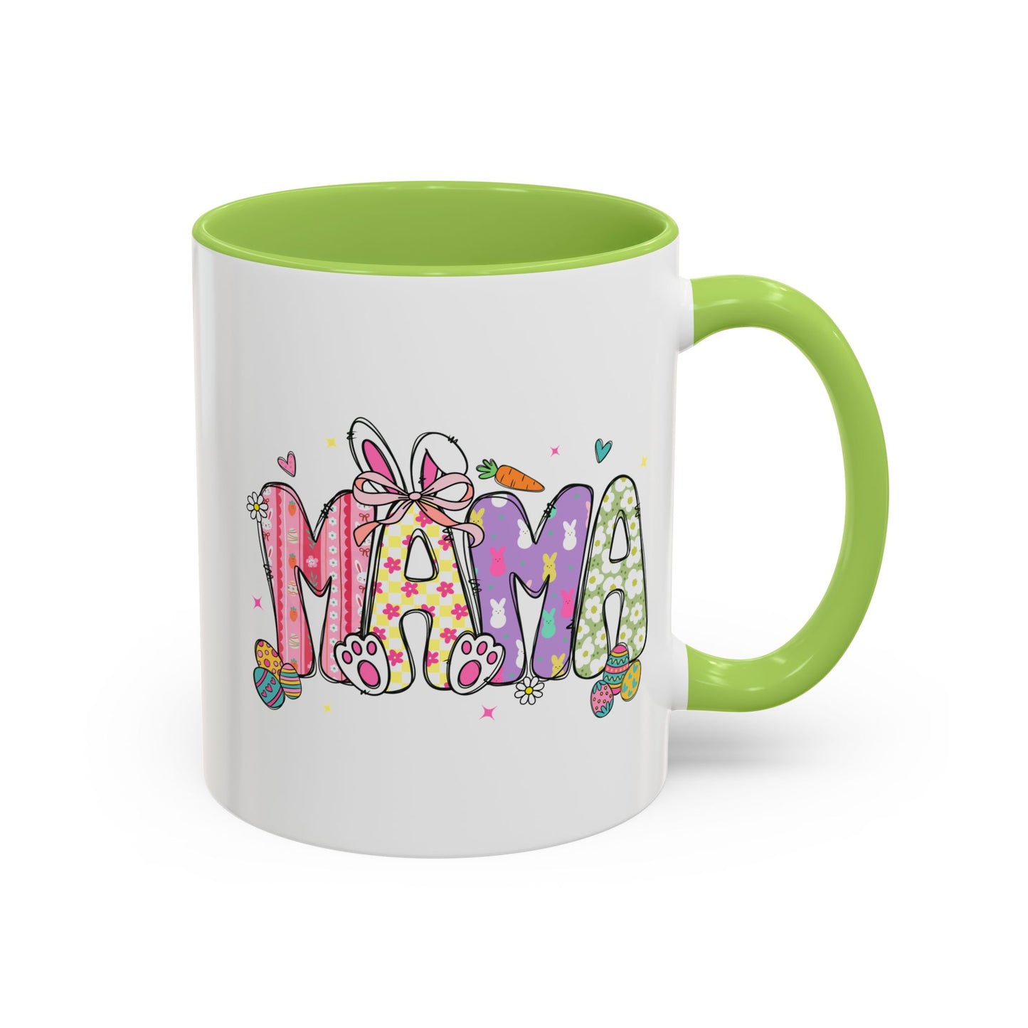 Cute Pastel Bunny & Floral Accent  Mug (11/15oz)