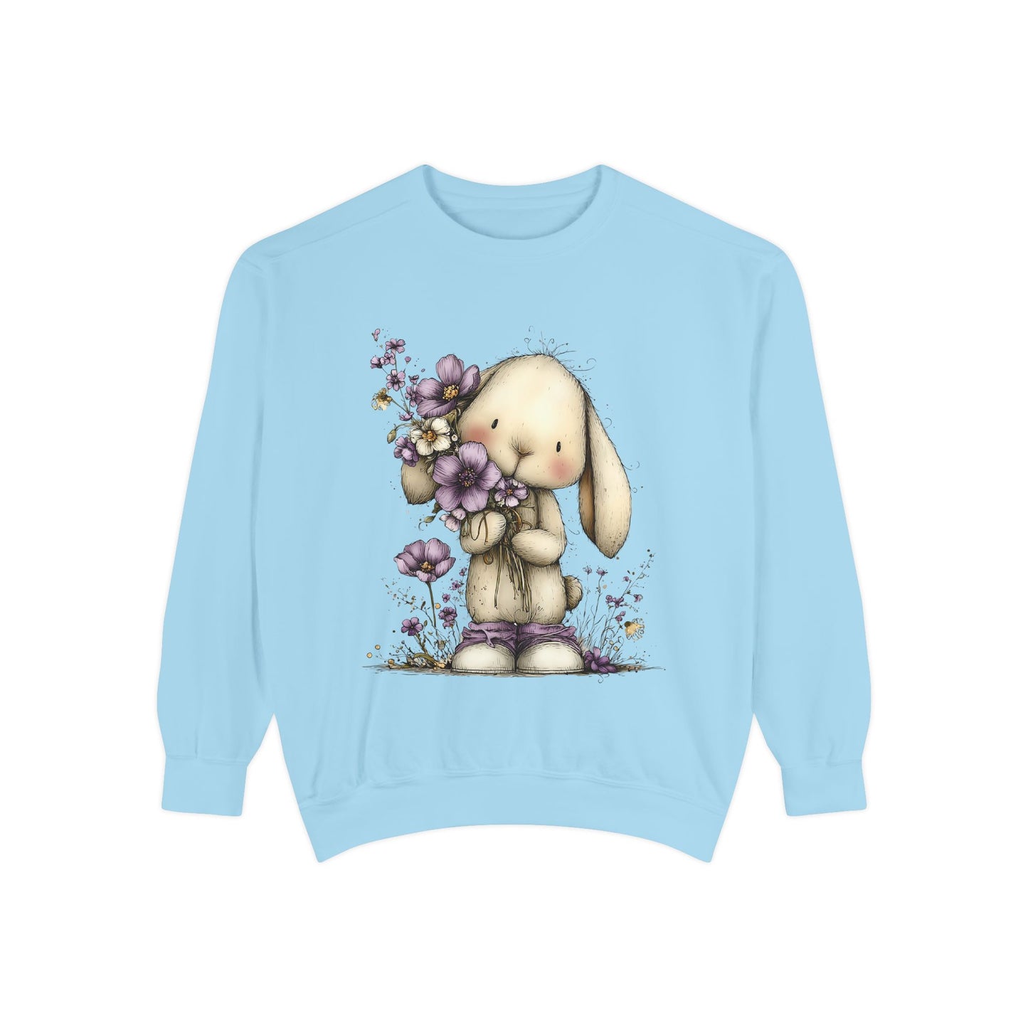 Bunny with Purple Flowers Sweatshirt