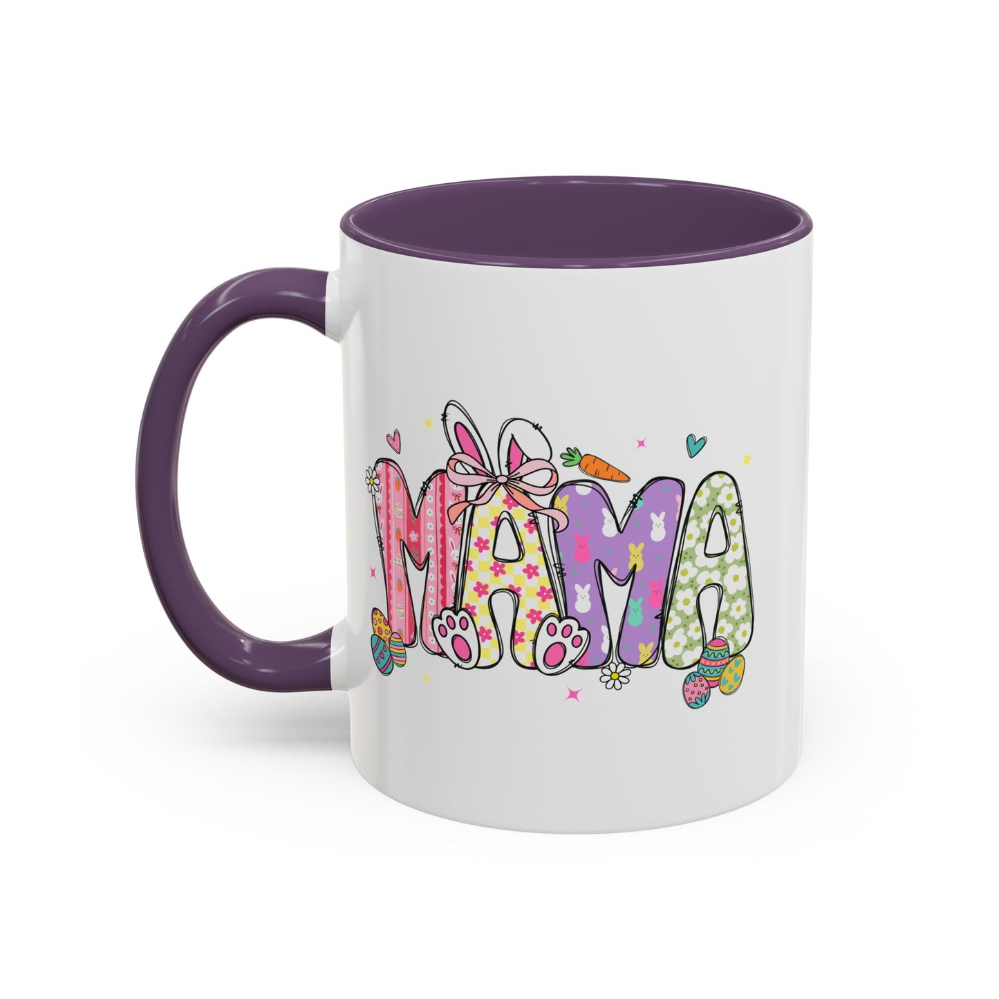 Cute Pastel Bunny & Floral Accent  Mug (11/15oz)