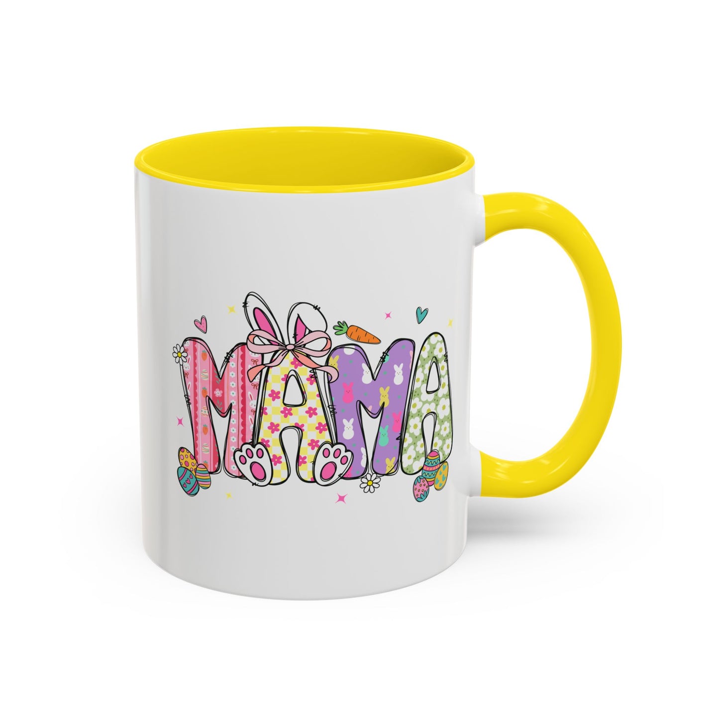 Cute Pastel Bunny & Floral Accent  Mug (11/15oz)