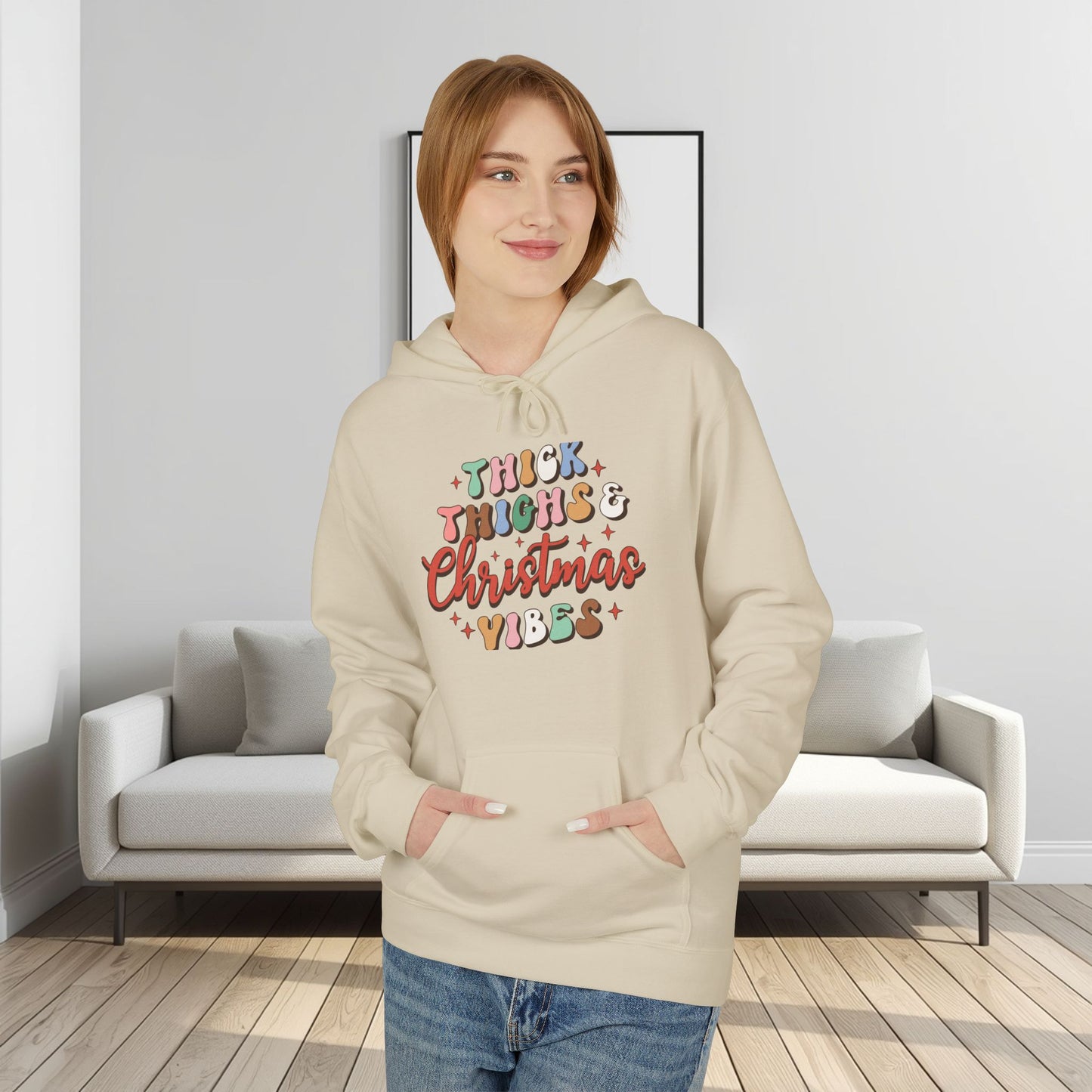 Christmas Vibes Hoodie — "Thick Things Christmas Vibes" Festive Holiday Pullover
