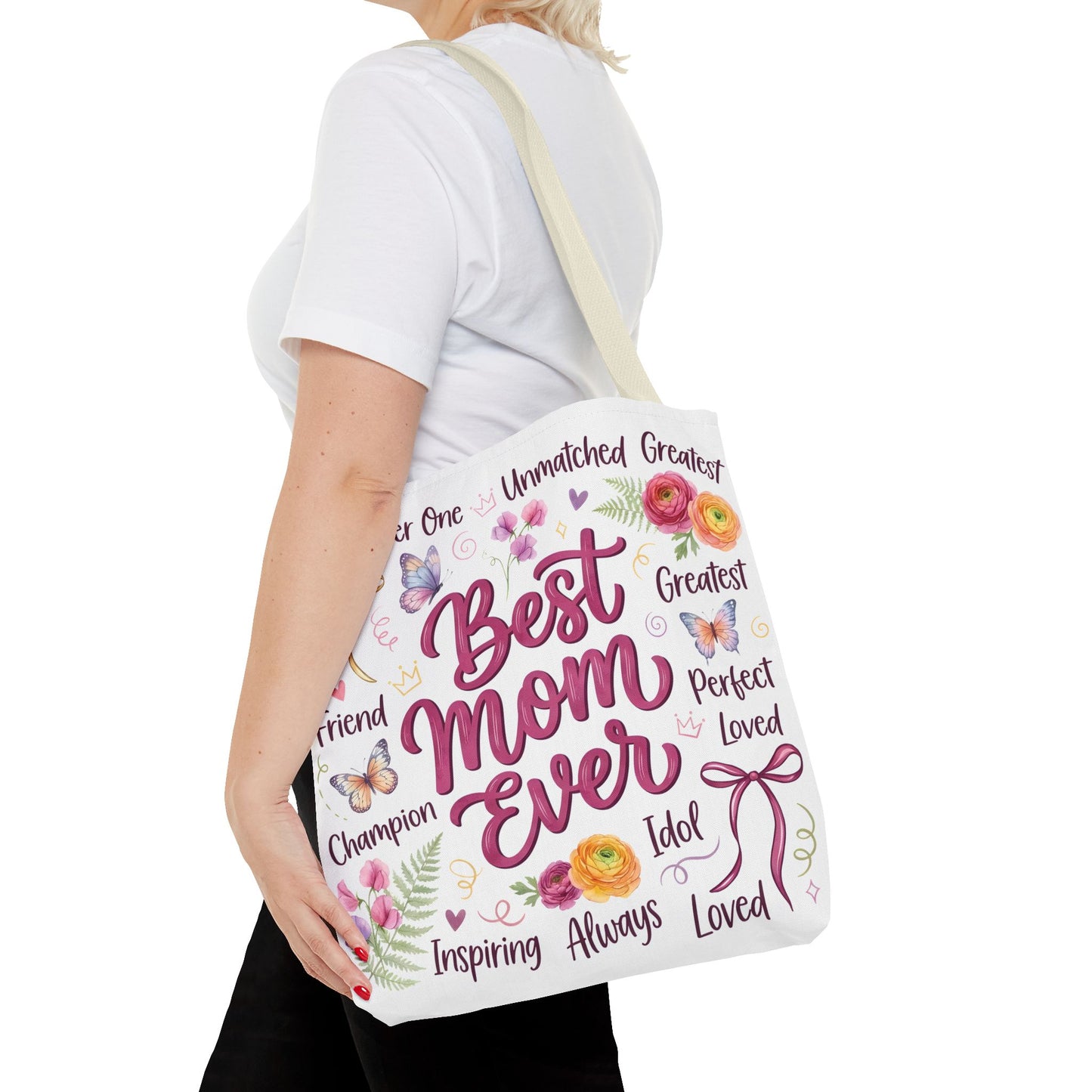 Best Mom Ever Tote Bag — Floral Mother's Day Gift Tote