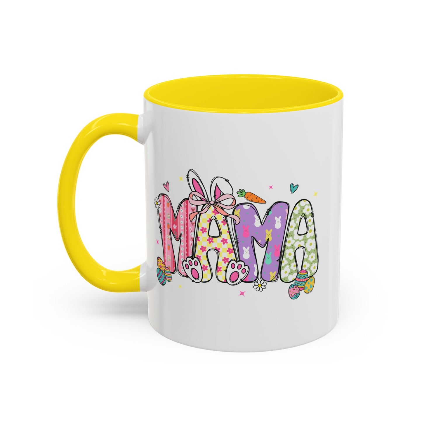 Cute Pastel Bunny & Floral Accent  Mug (11/15oz)