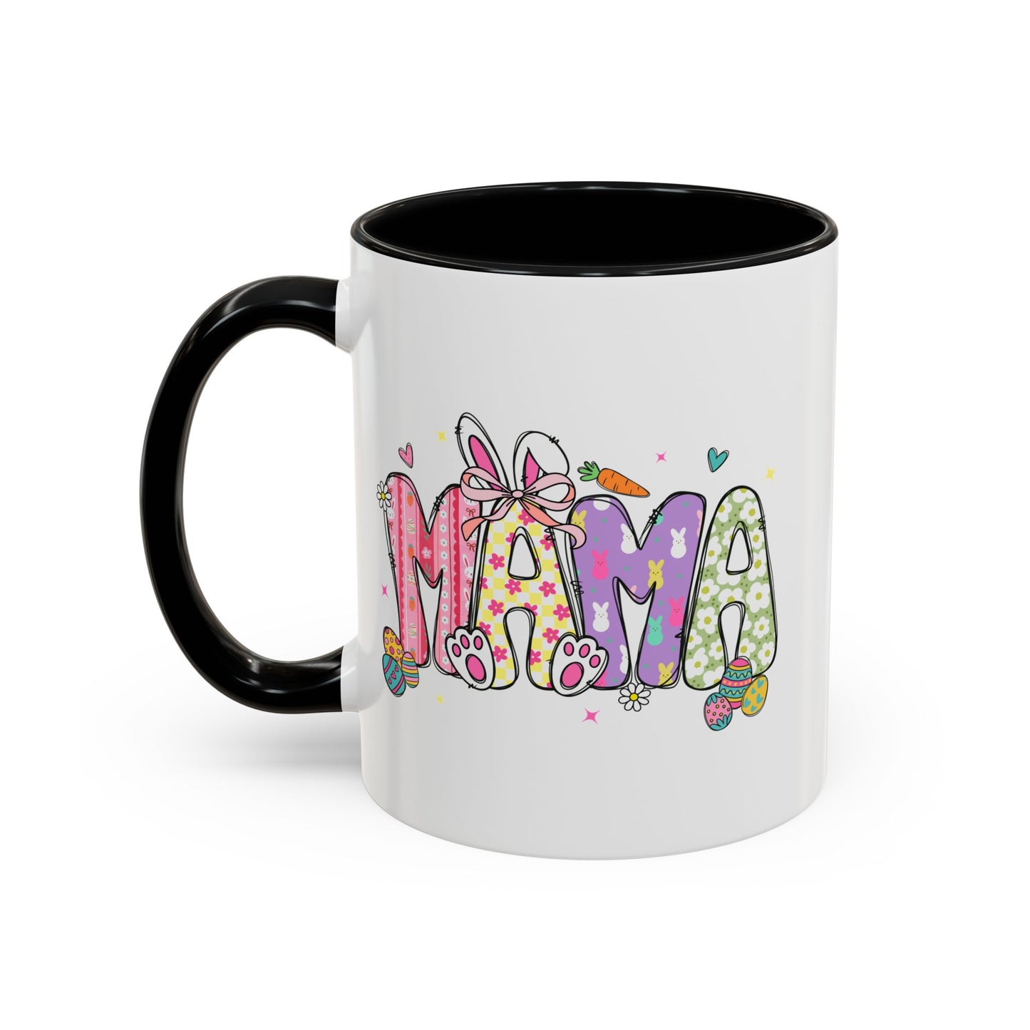 Cute Pastel Bunny & Floral Accent  Mug (11/15oz)