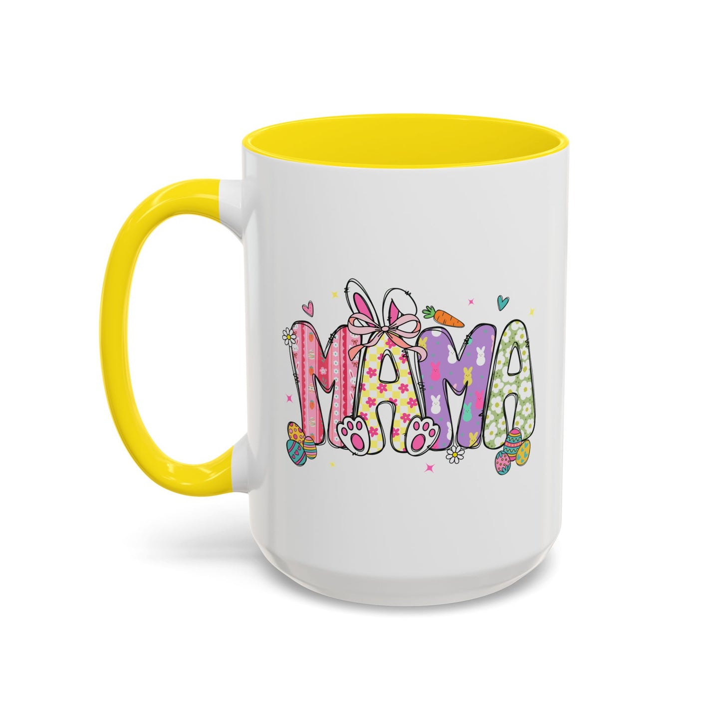 Cute Pastel Bunny & Floral Accent  Mug (11/15oz)