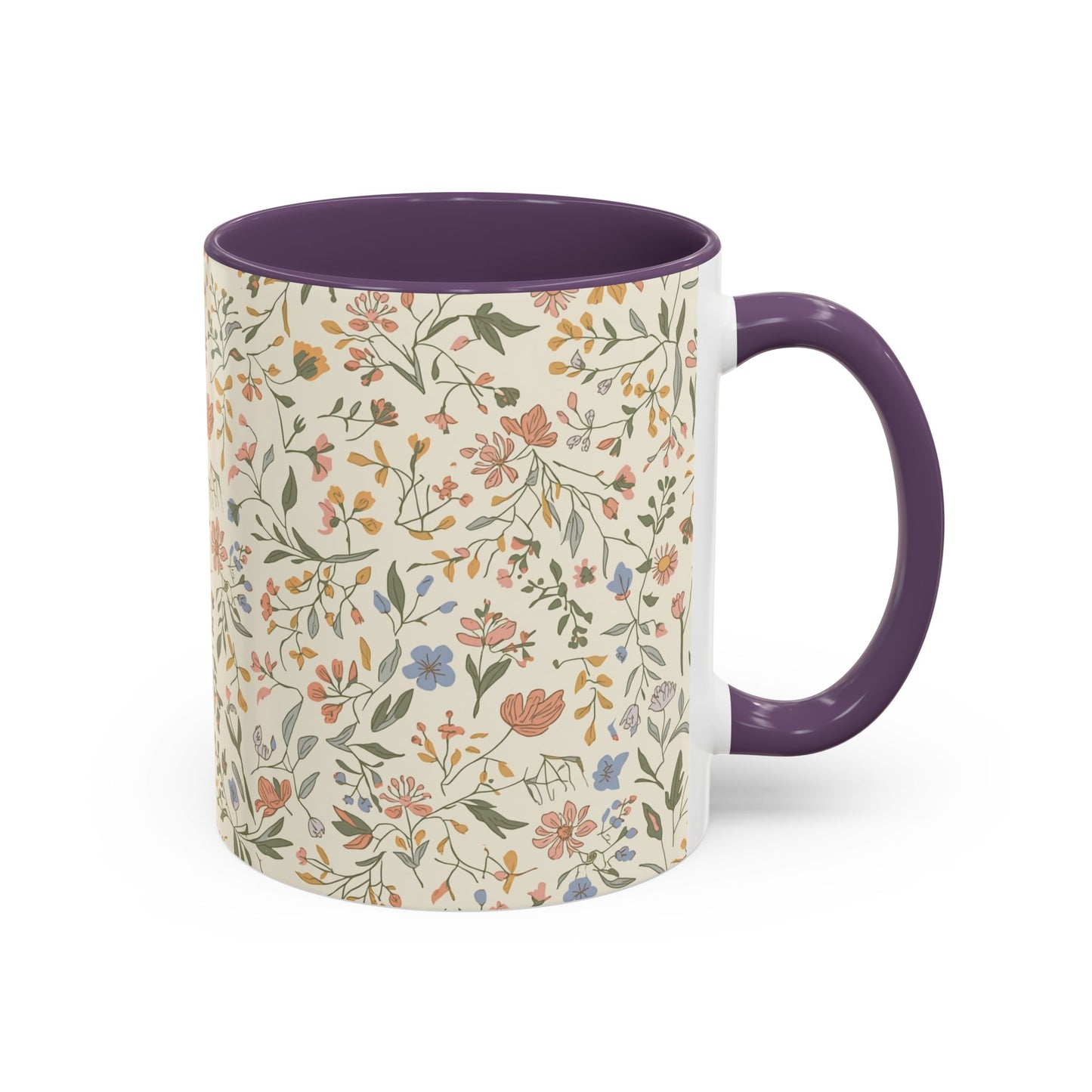Floral Vintage Accent Coffee Mug  11/15oz