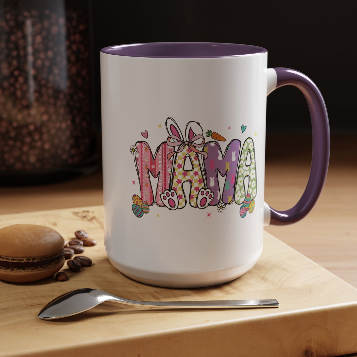 Cute Pastel Bunny & Floral Accent  Mug (11/15oz)