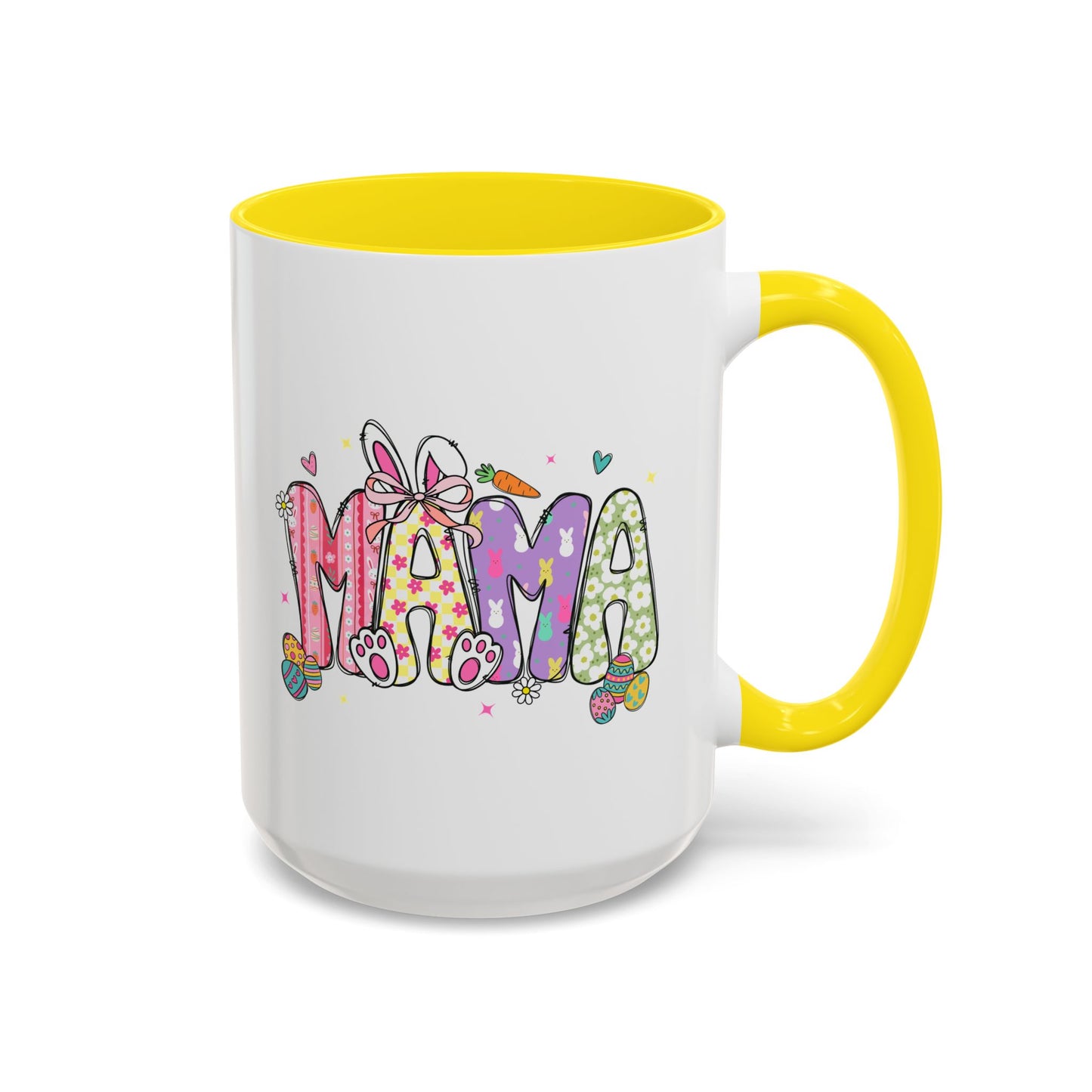 Cute Pastel Bunny & Floral Accent  Mug (11/15oz)