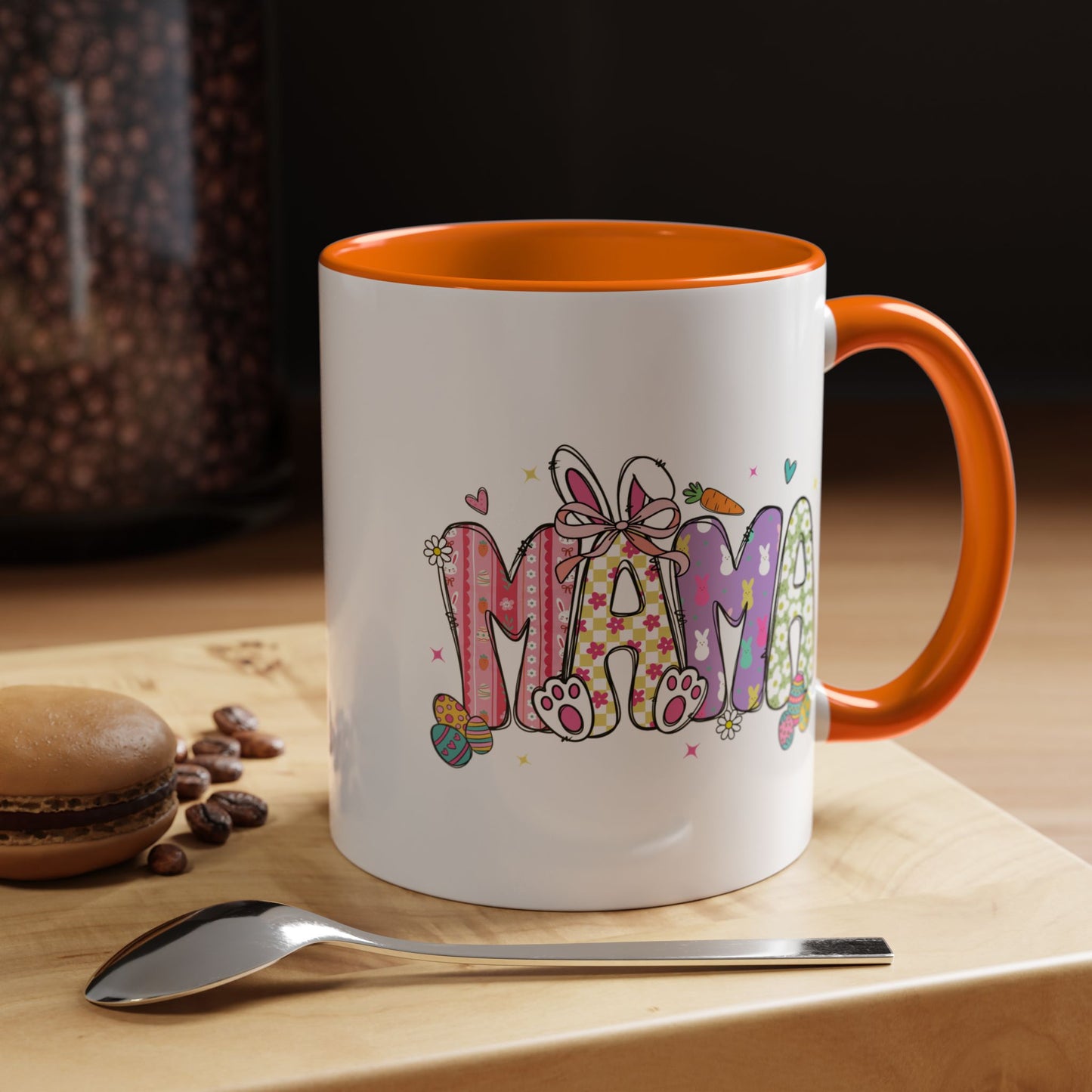 Cute Pastel Bunny & Floral Accent  Mug (11/15oz)
