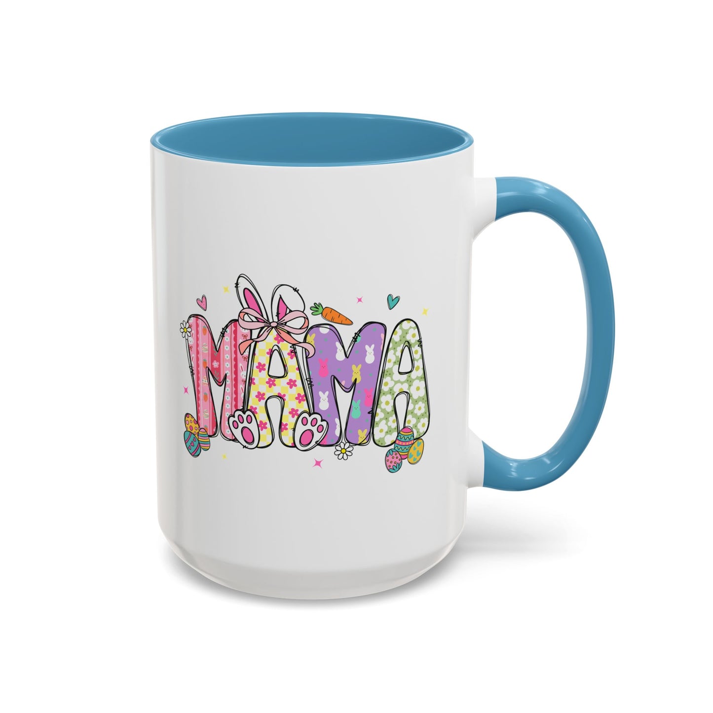 Cute Pastel Bunny & Floral Accent  Mug (11/15oz)