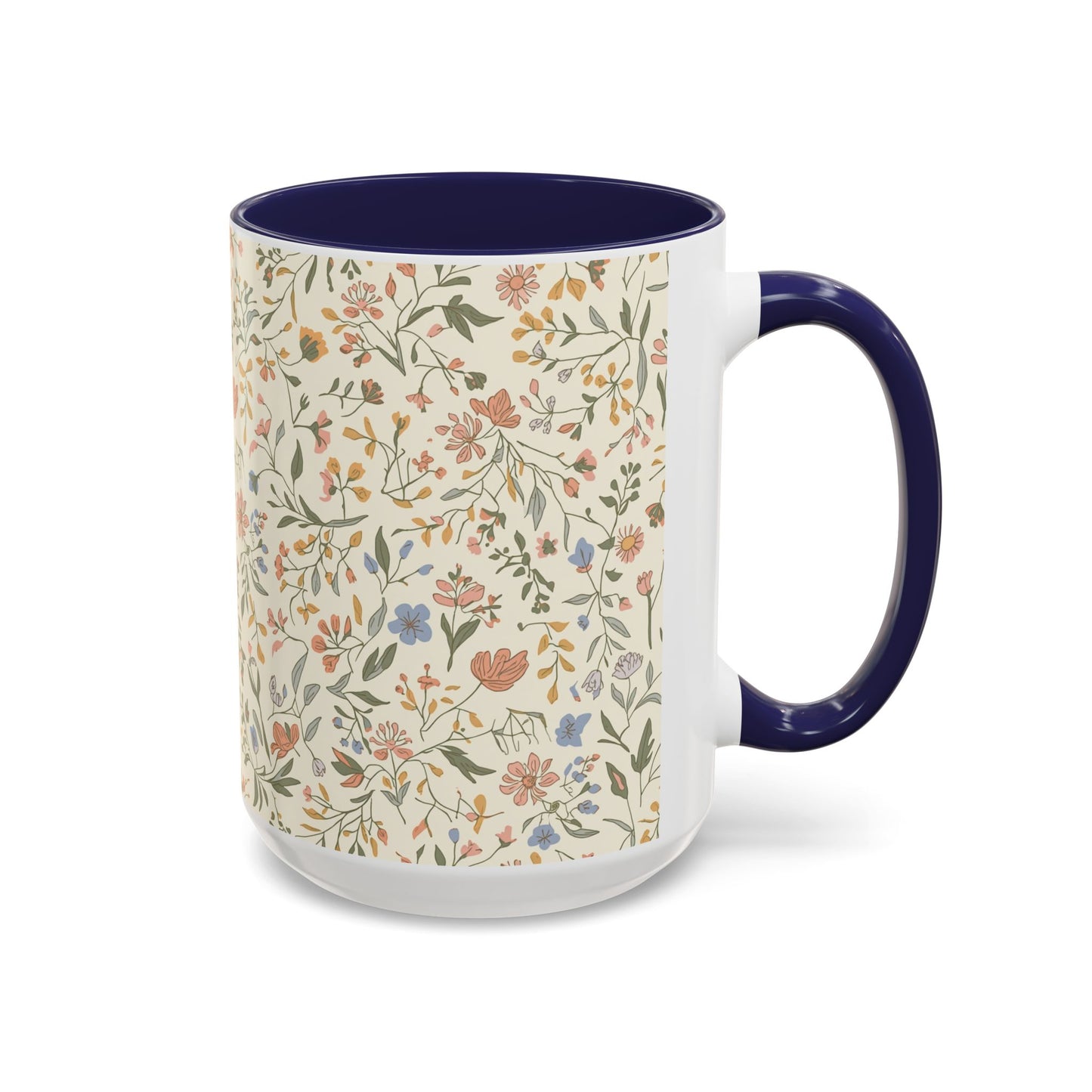 Floral Vintage Accent Coffee Mug  11/15oz