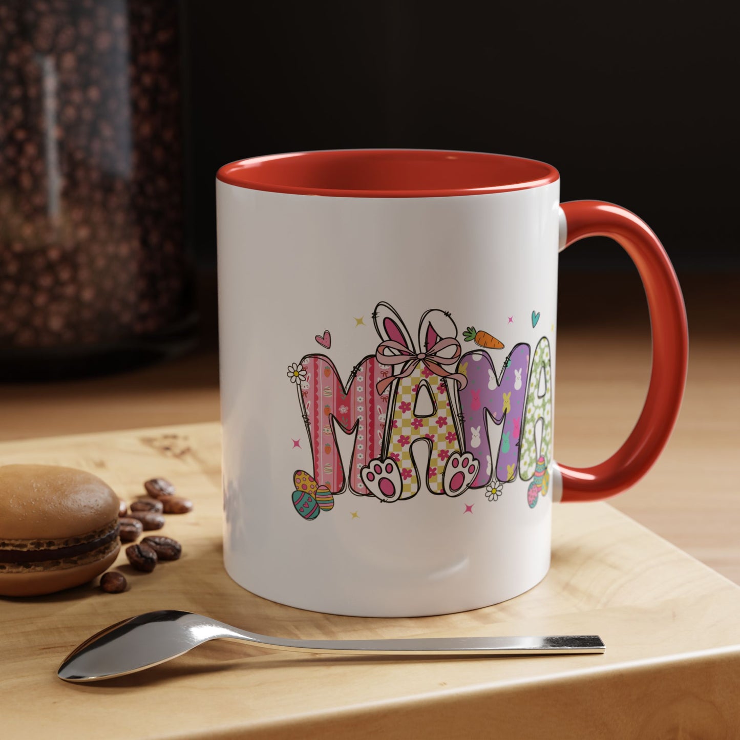 Cute Pastel Bunny & Floral Accent  Mug (11/15oz)
