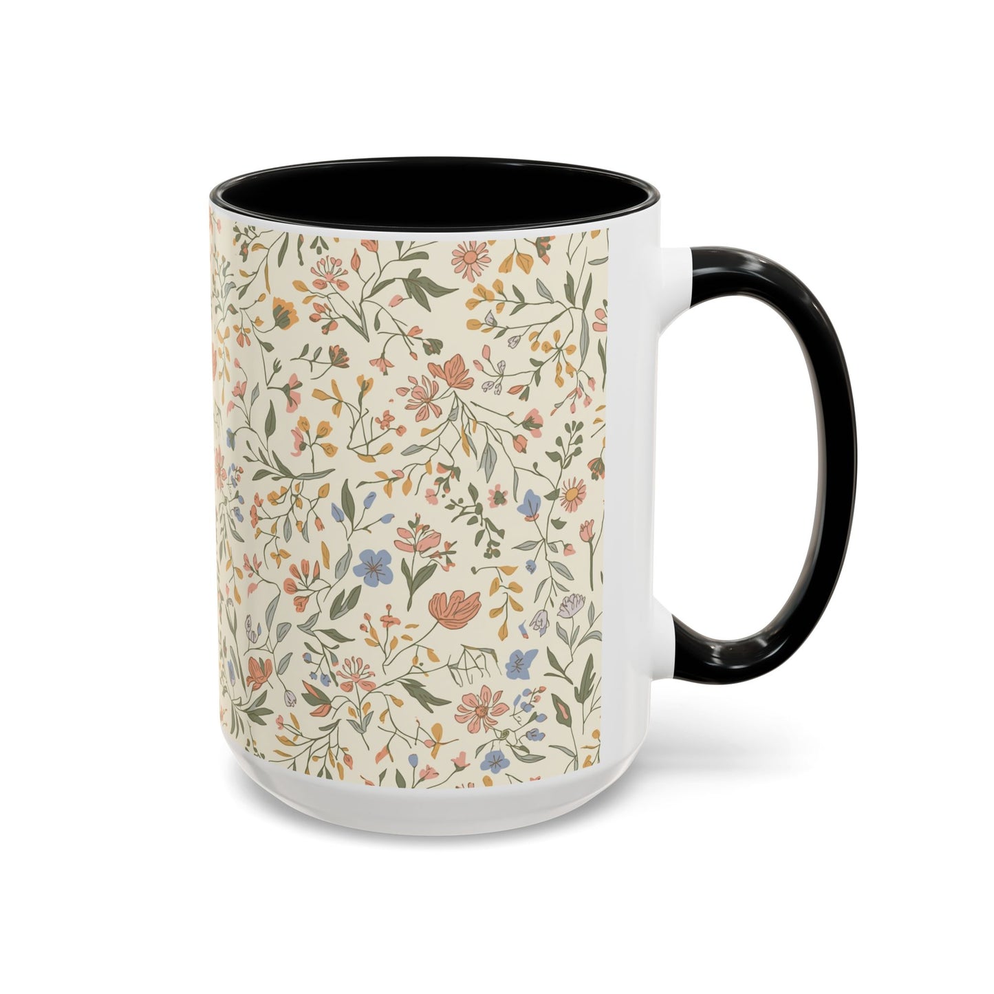 Floral Vintage Accent Coffee Mug  11/15oz
