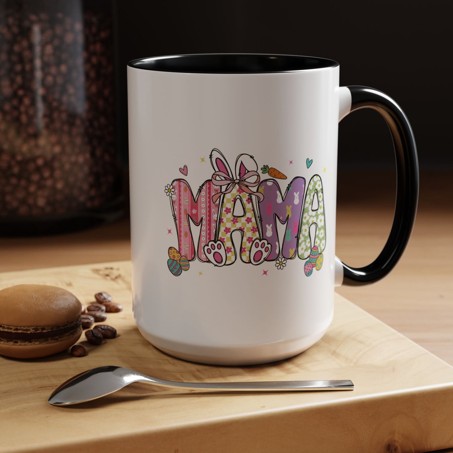 Cute Pastel Bunny & Floral Accent  Mug (11/15oz)