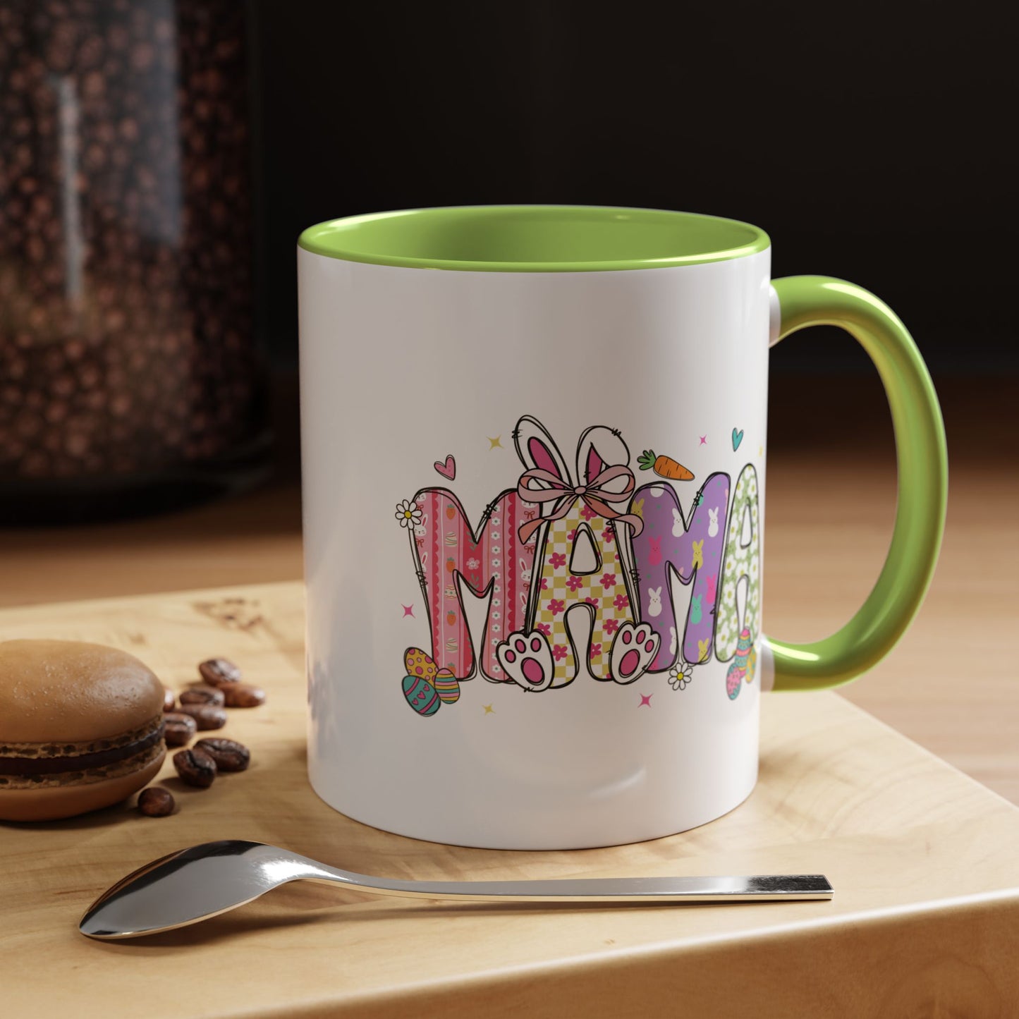 Cute Pastel Bunny & Floral Accent  Mug (11/15oz)