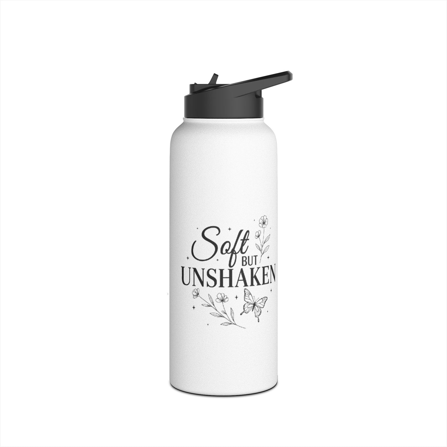 Stainless Steel Water Bottle — 'Still I Rise' Floral Motivational Design