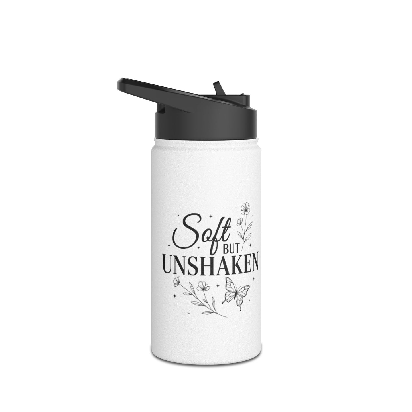 Stainless Steel Water Bottle — 'Still I Rise' Floral Motivational Design