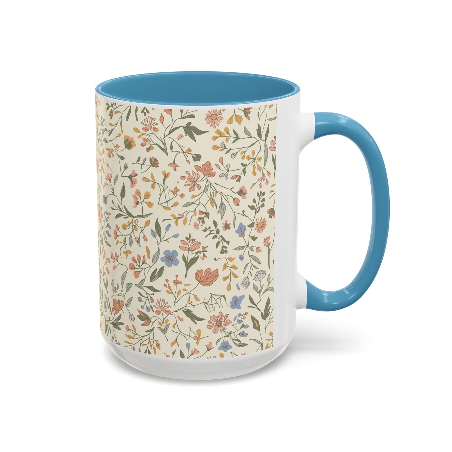 Floral Vintage Accent Coffee Mug  11/15oz