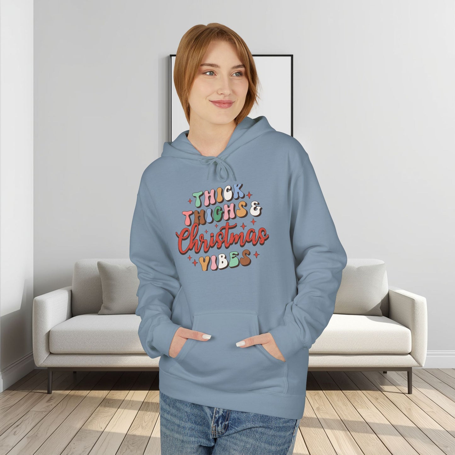 Christmas Vibes Hoodie — "Thick Things Christmas Vibes" Festive Holiday Pullover