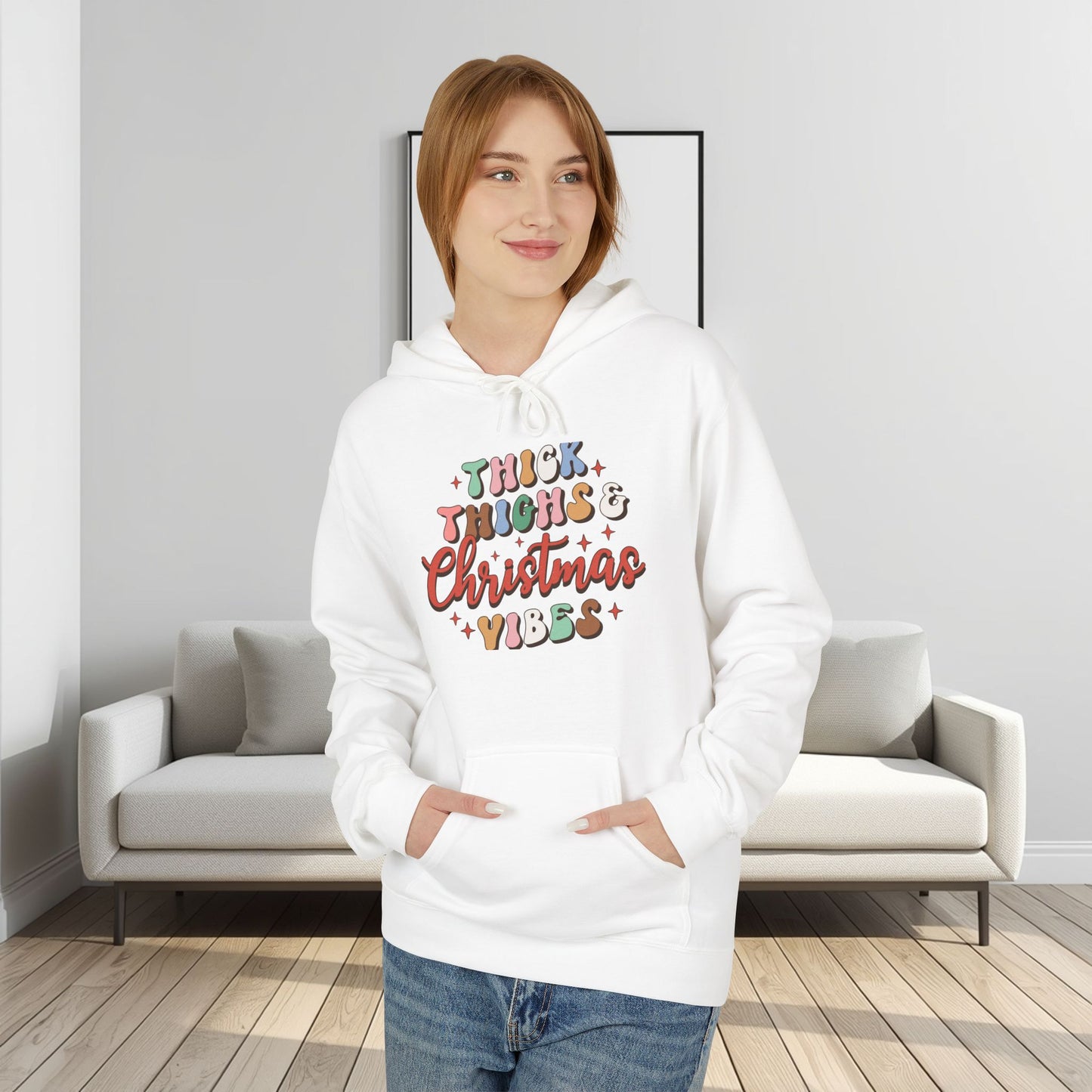 Christmas Vibes Hoodie — "Thick Things Christmas Vibes" Festive Holiday Pullover
