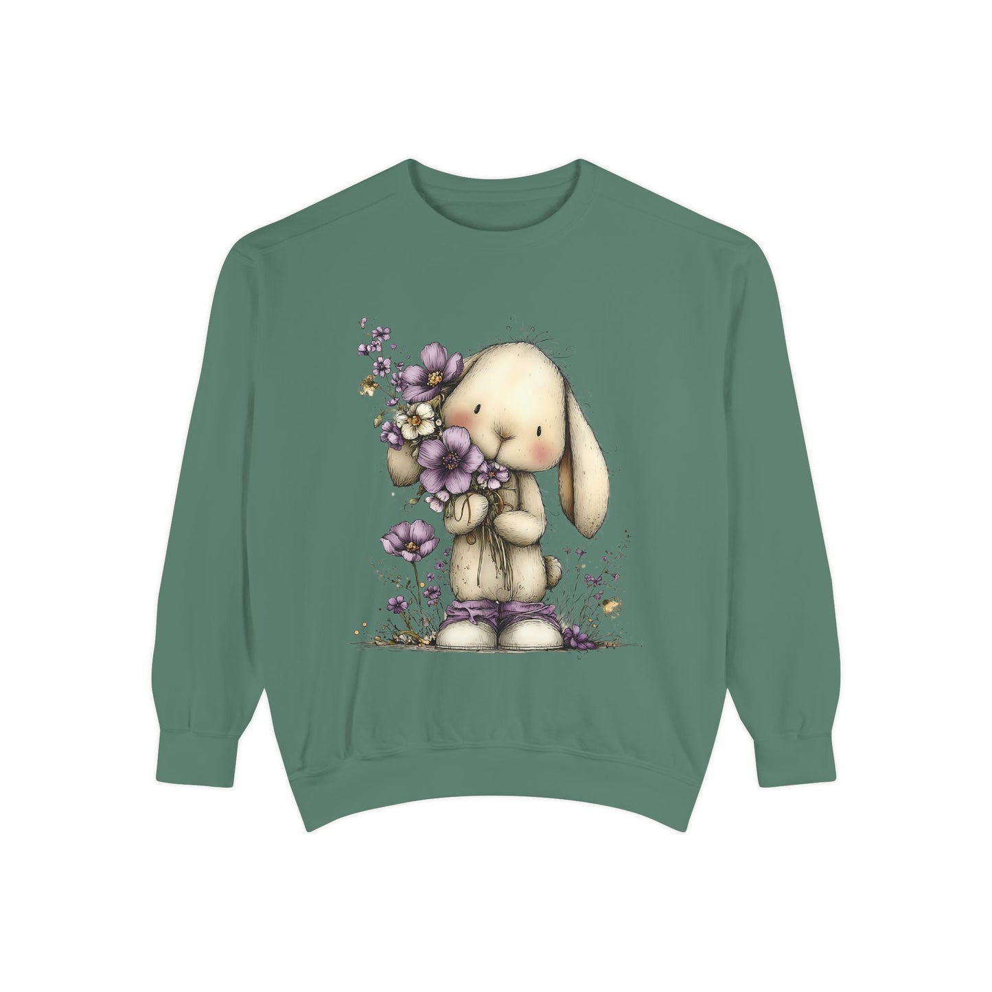 Bunny with Purple Flowers Sweatshirt