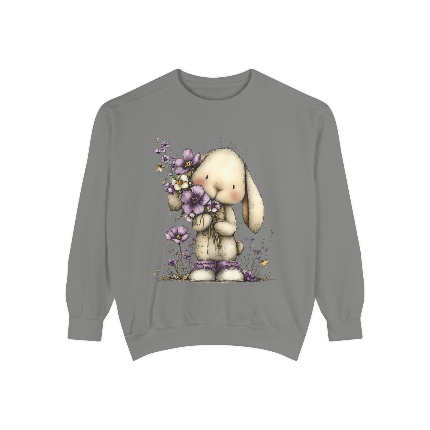 Bunny with Purple Flowers Sweatshirt