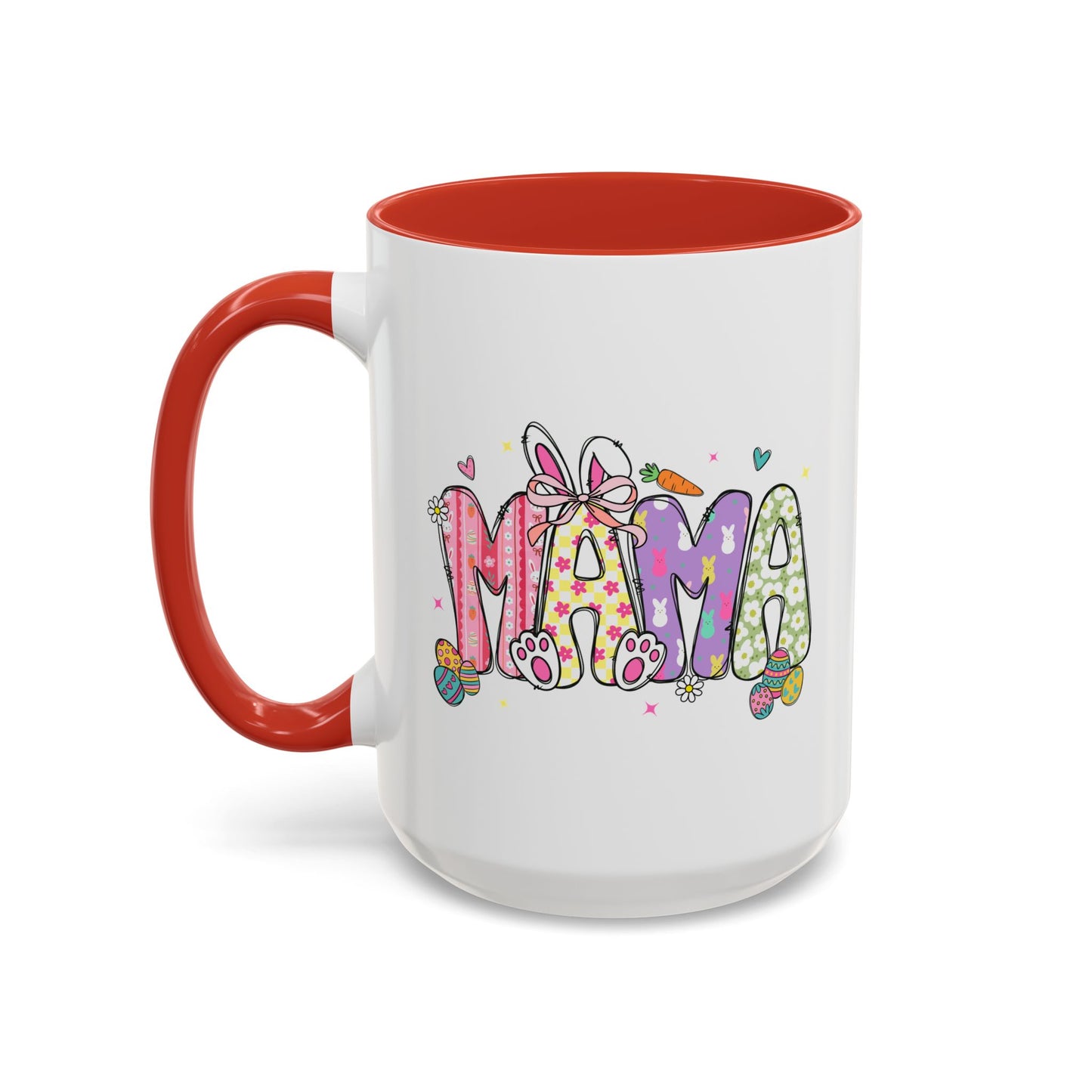 Cute Pastel Bunny & Floral Accent  Mug (11/15oz)