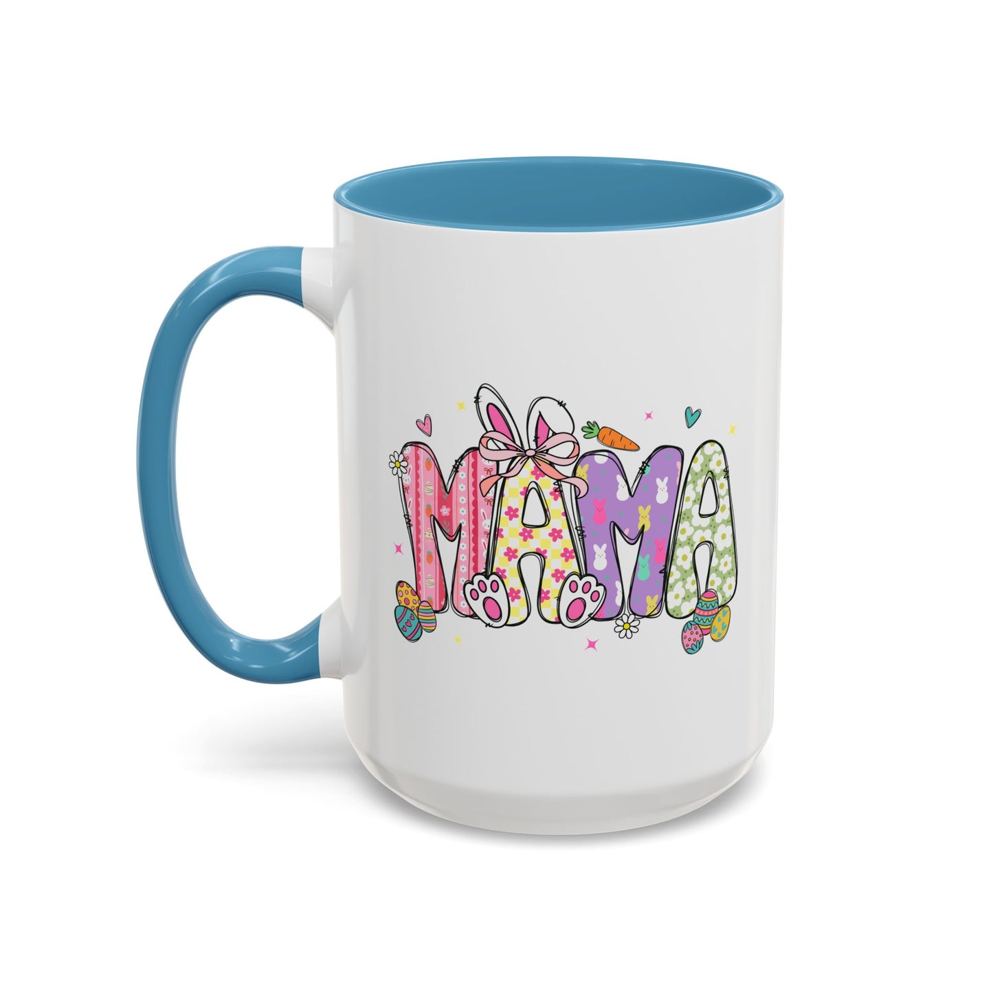 Cute Pastel Bunny & Floral Accent  Mug (11/15oz)