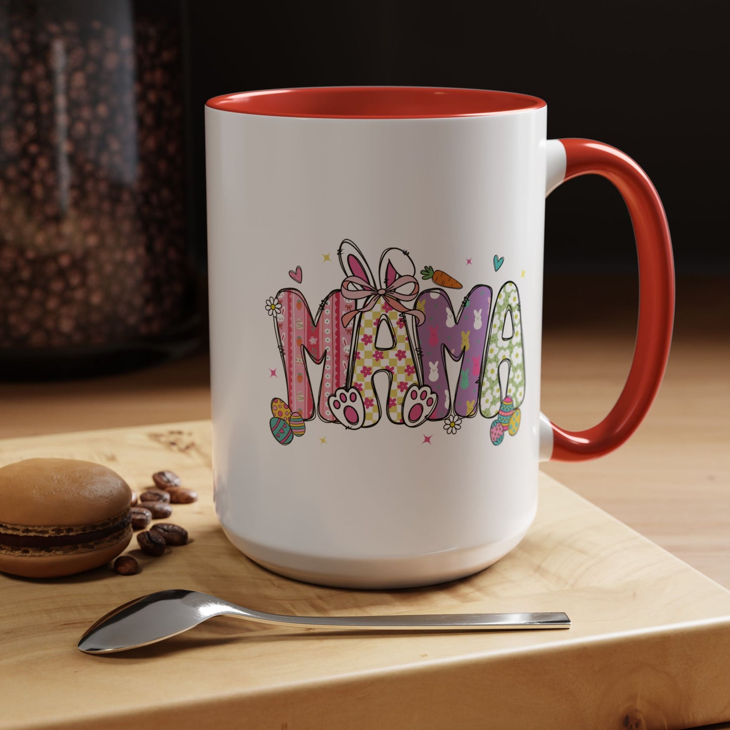 Cute Pastel Bunny & Floral Accent  Mug (11/15oz)