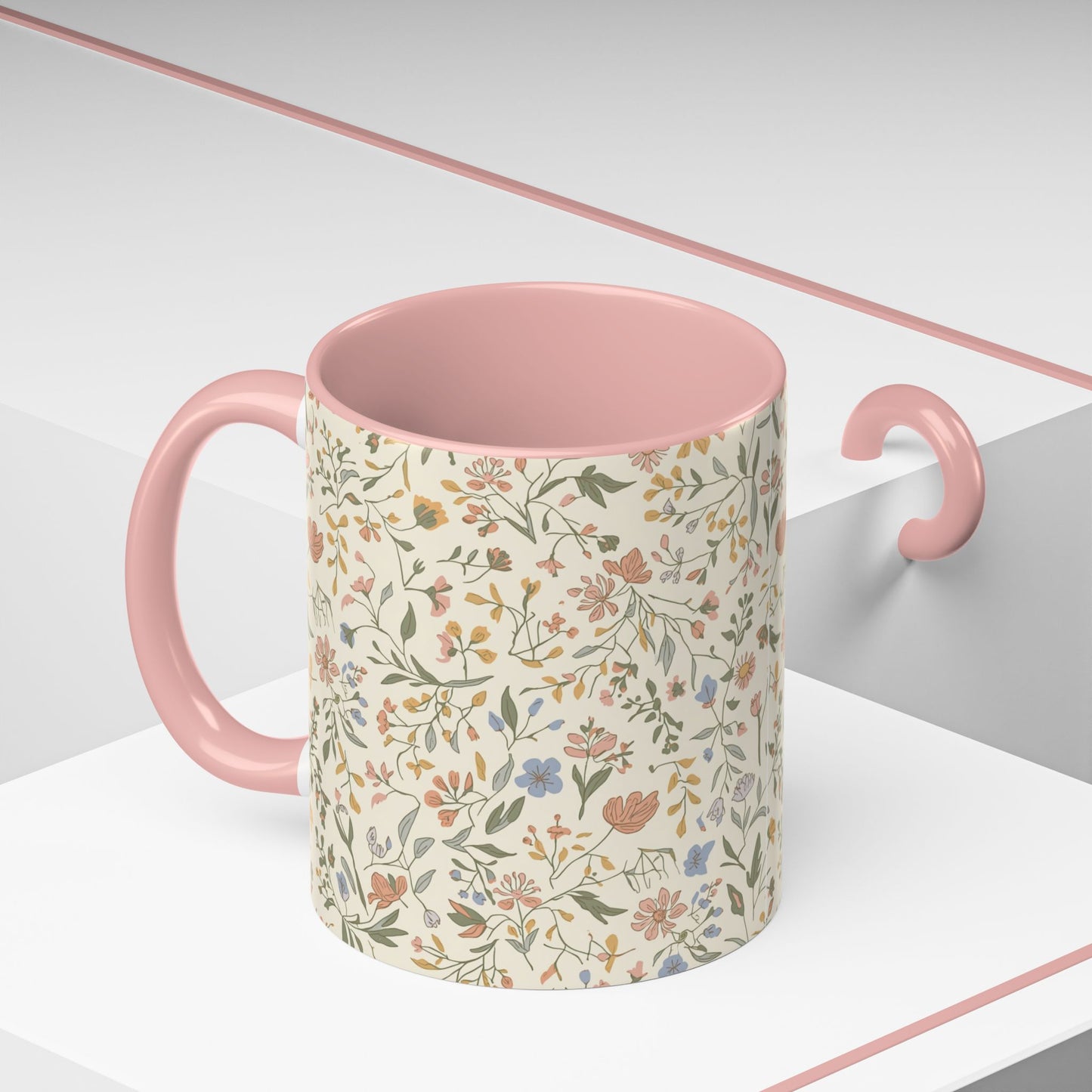 Floral Vintage Accent Coffee Mug  11/15oz