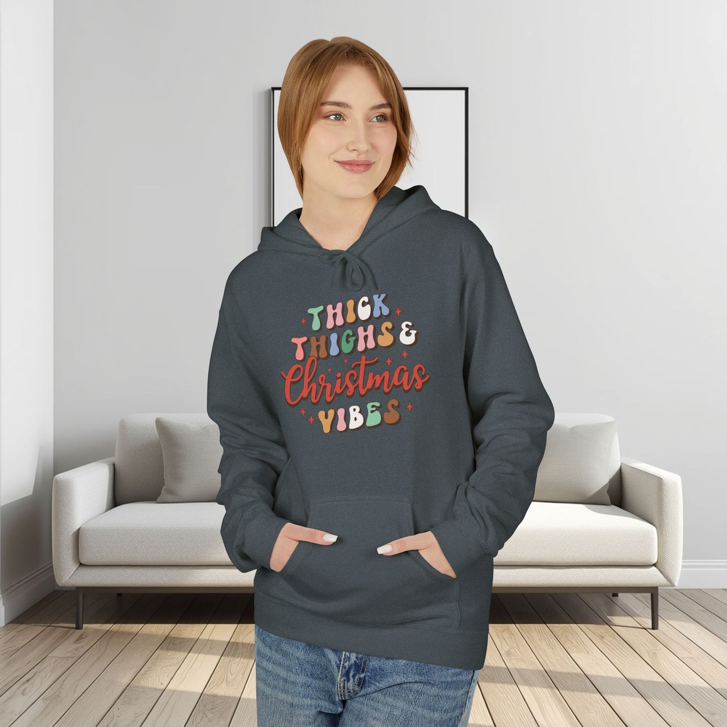 Christmas Vibes Hoodie — "Thick Things Christmas Vibes" Festive Holiday Pullover
