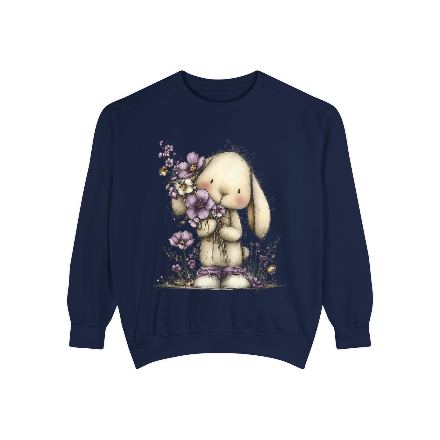 Bunny with Purple Flowers Sweatshirt