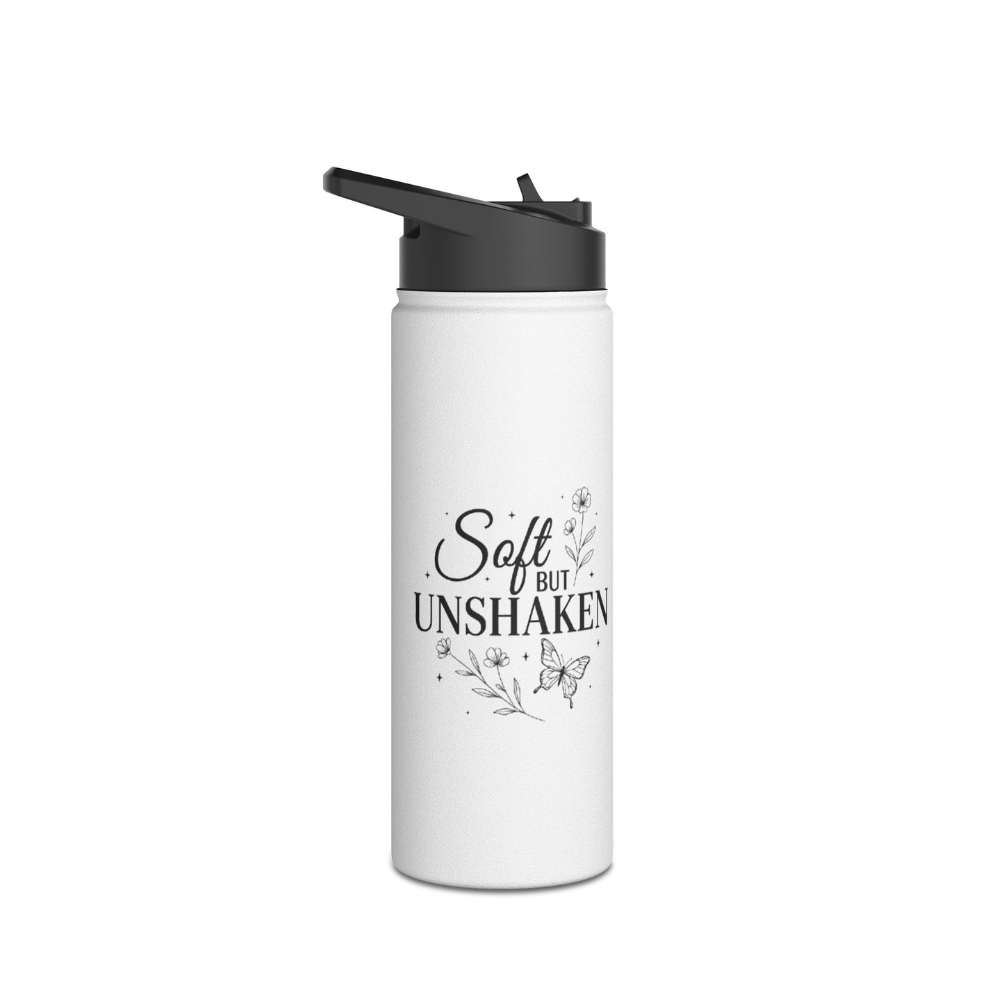 Stainless Steel Water Bottle — 'Still I Rise' Floral Motivational Design