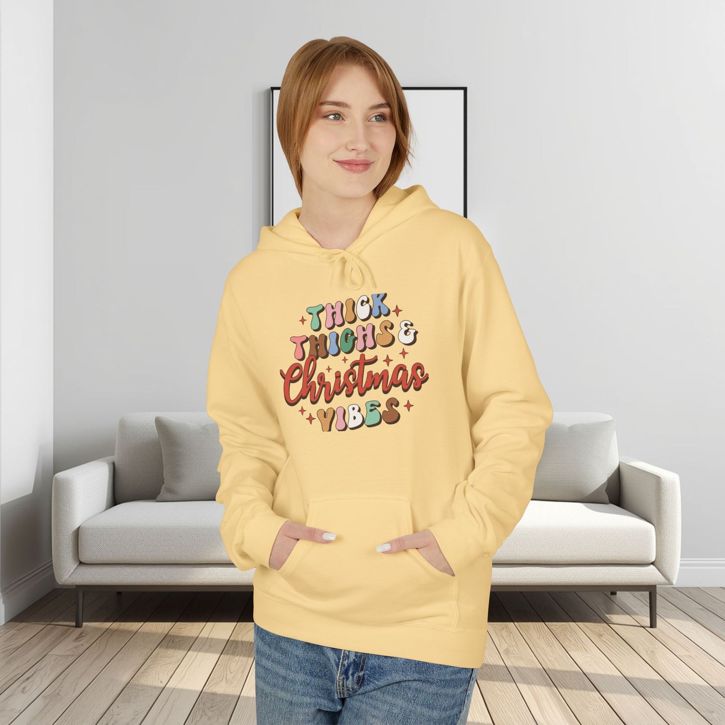Christmas Vibes Hoodie — "Thick Things Christmas Vibes" Festive Holiday Pullover