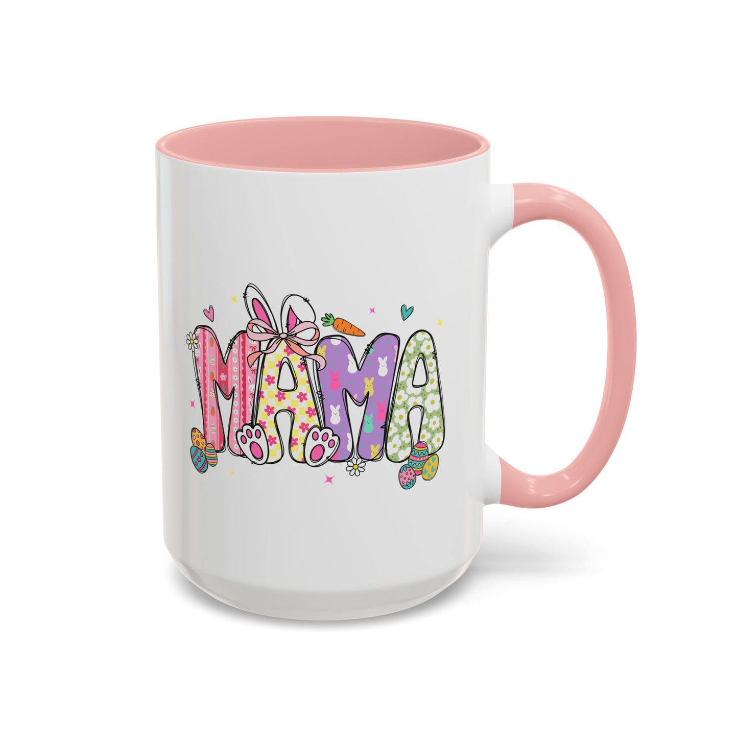 Cute Pastel Bunny & Floral Accent  Mug (11/15oz)