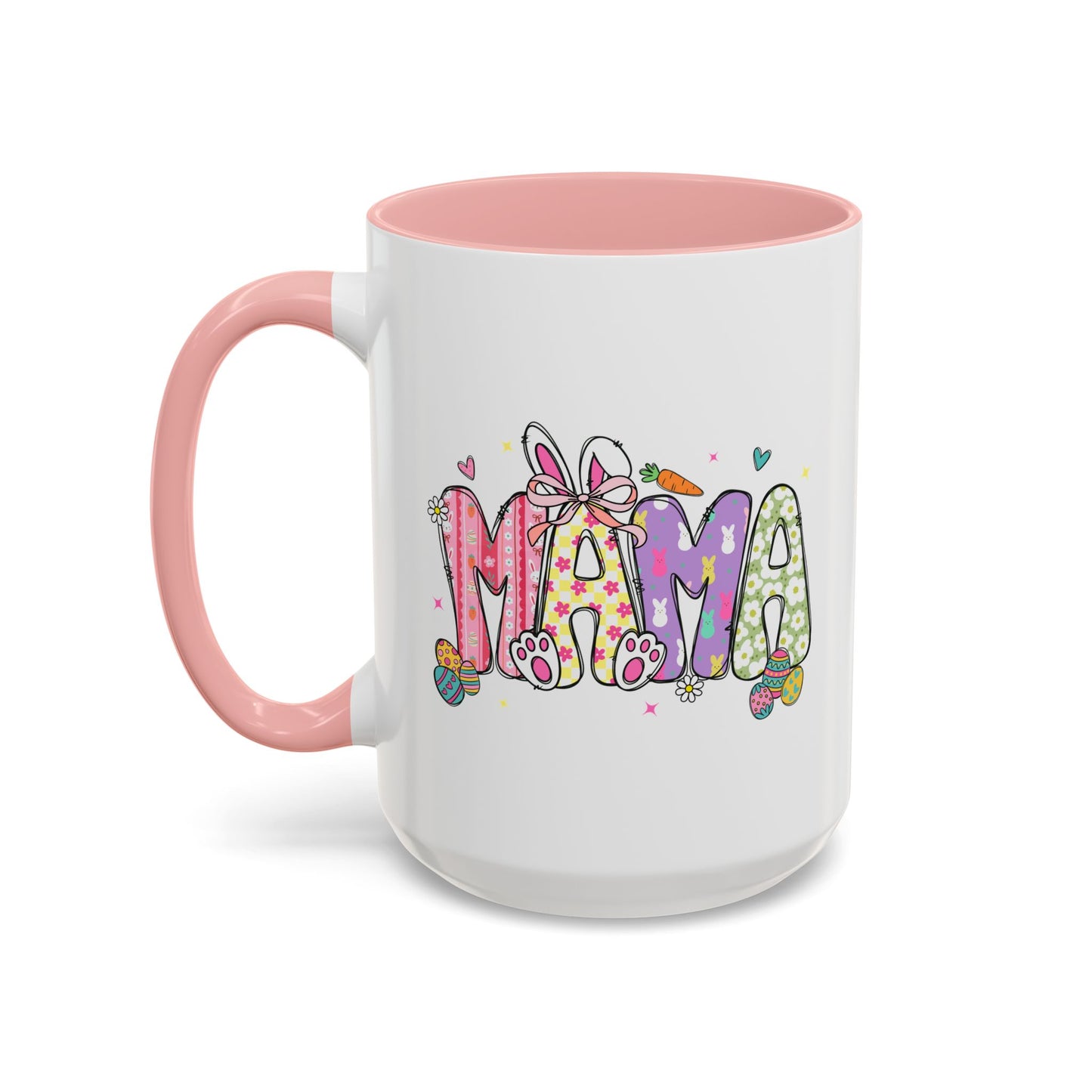 Cute Pastel Bunny & Floral Accent  Mug (11/15oz)