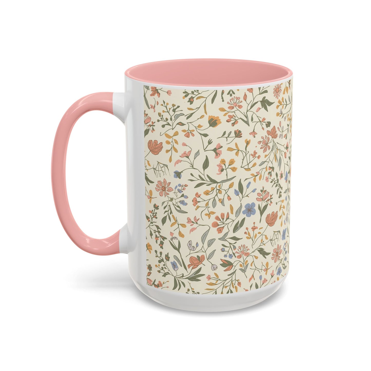 Floral Vintage Accent Coffee Mug  11/15oz