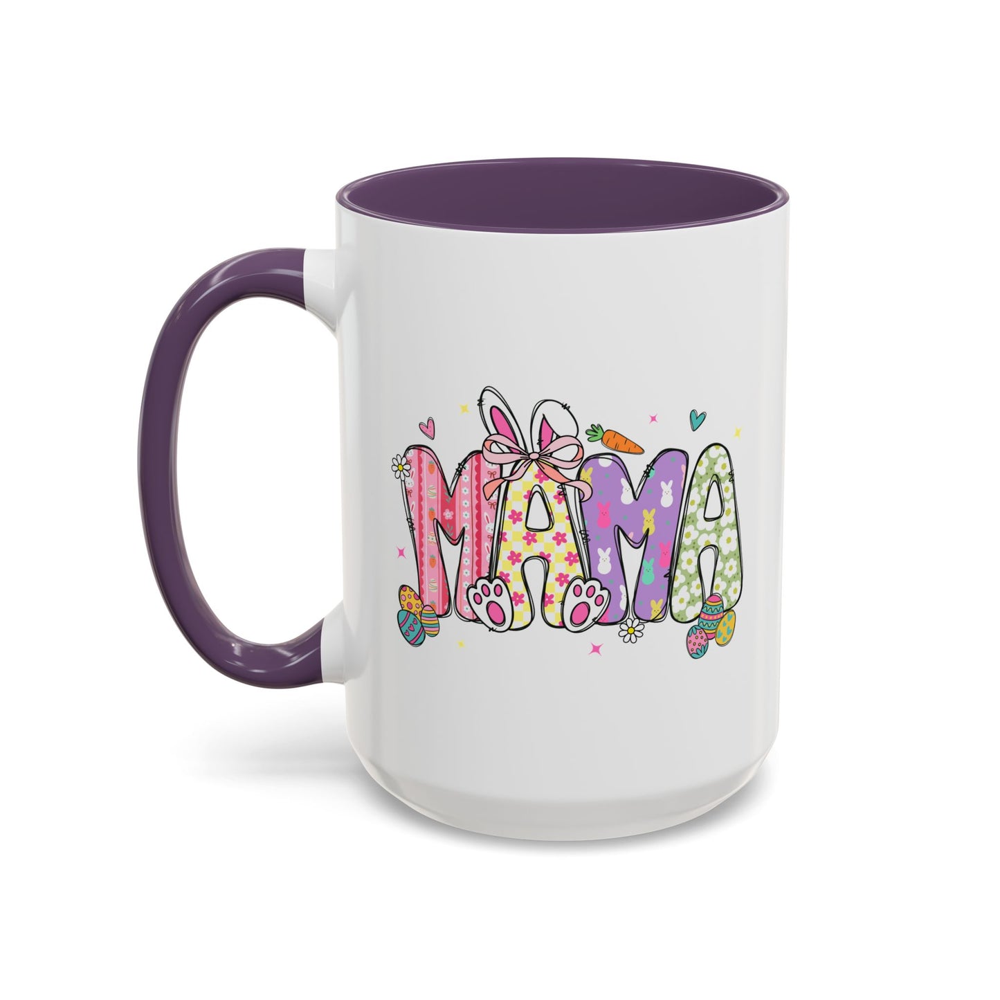 Cute Pastel Bunny & Floral Accent  Mug (11/15oz)