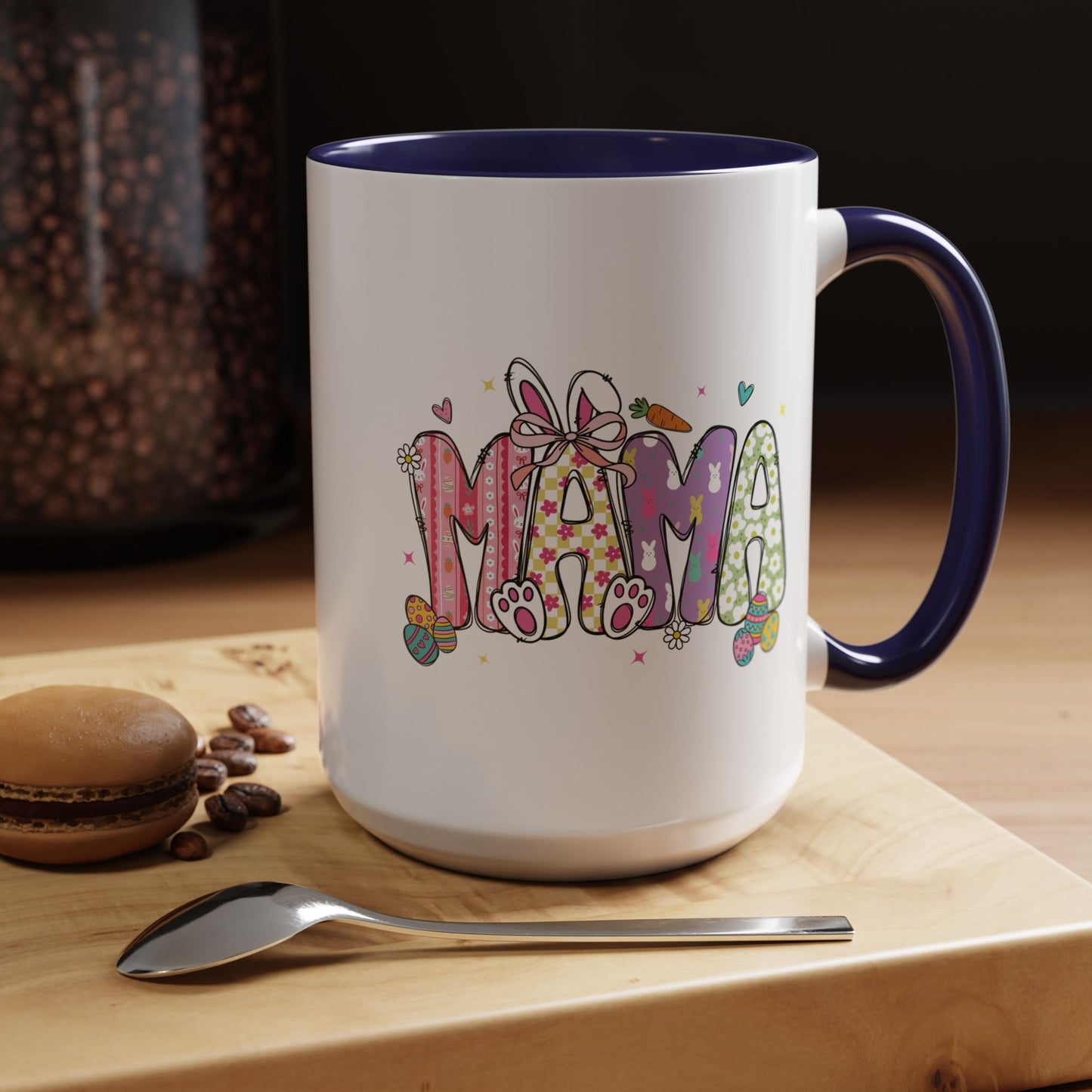 Cute Pastel Bunny & Floral Accent  Mug (11/15oz)