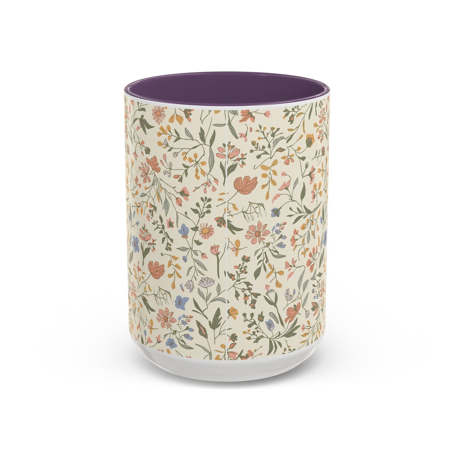 Floral Vintage Accent Coffee Mug  11/15oz
