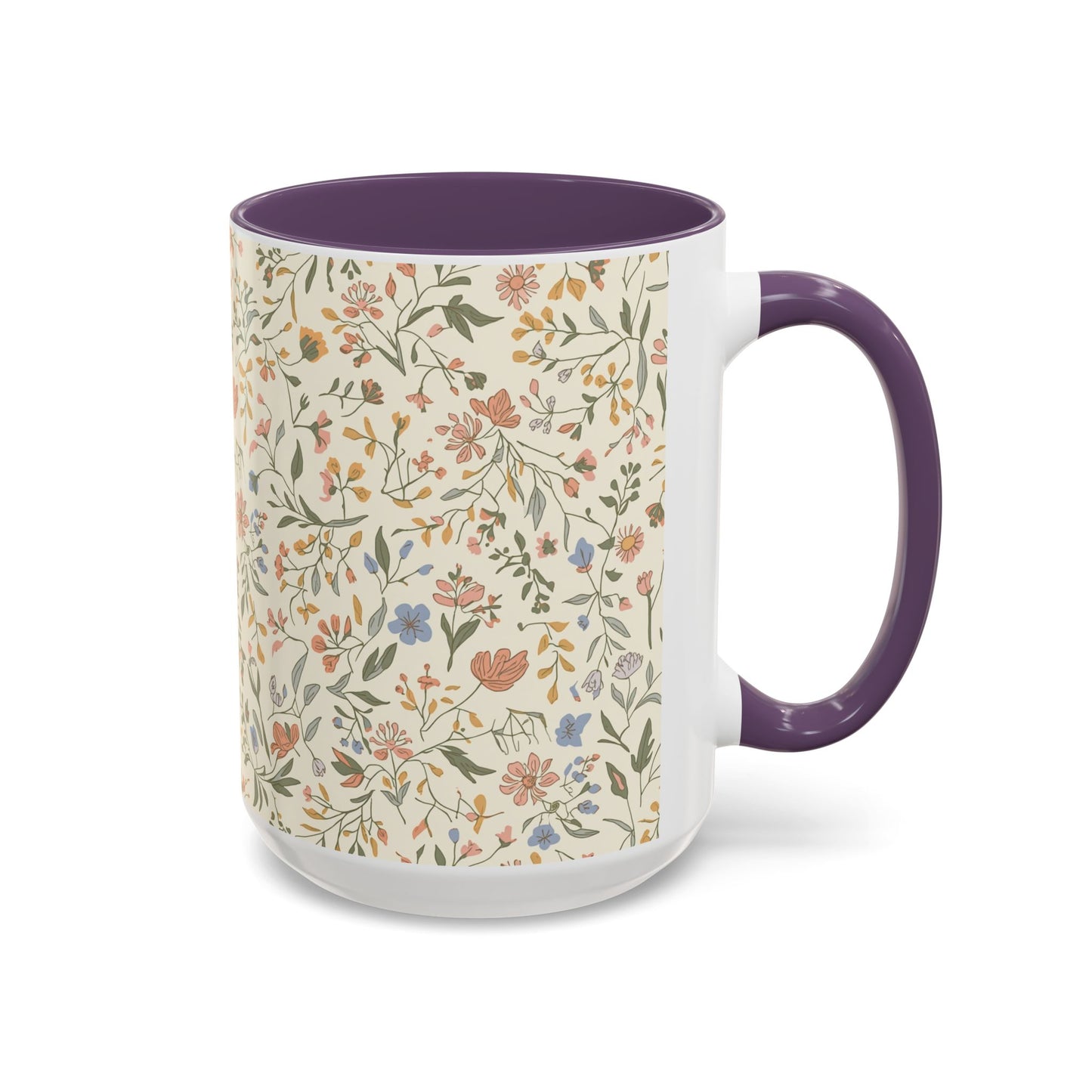 Floral Vintage Accent Coffee Mug  11/15oz